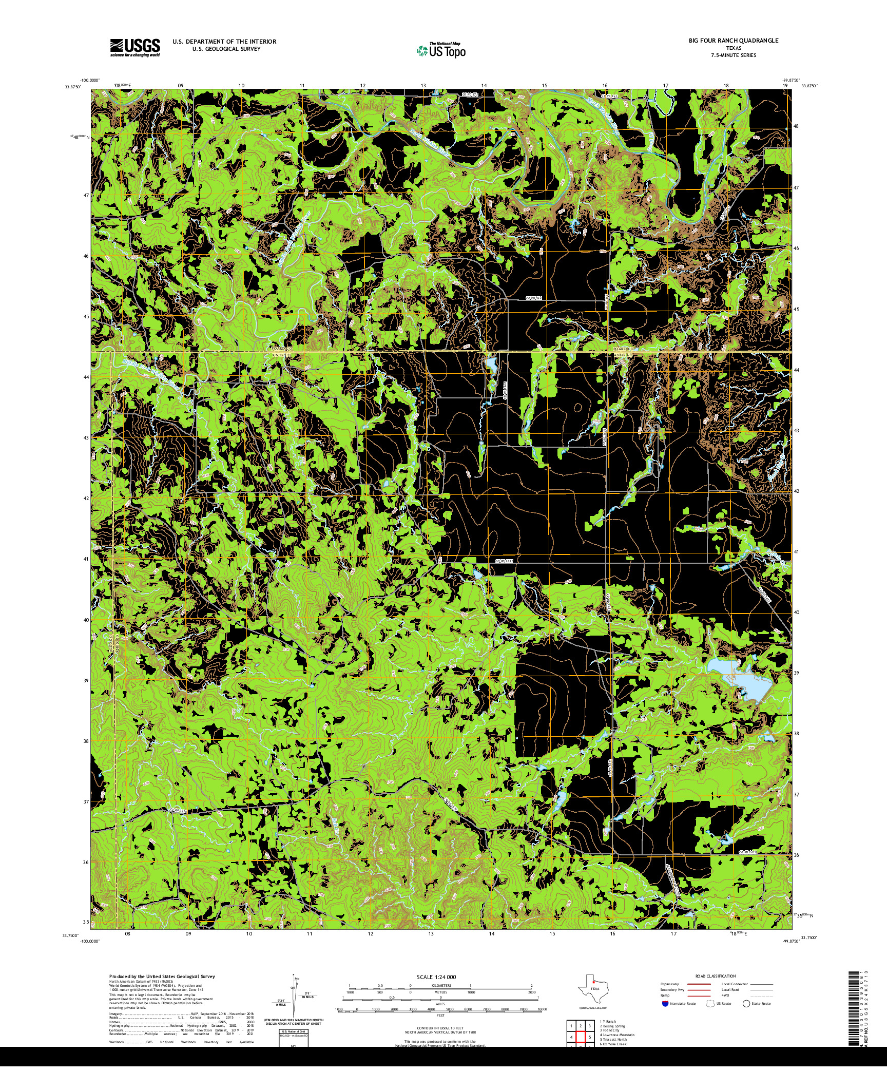 US TOPO 7.5-MINUTE MAP FOR BIG FOUR RANCH, TX