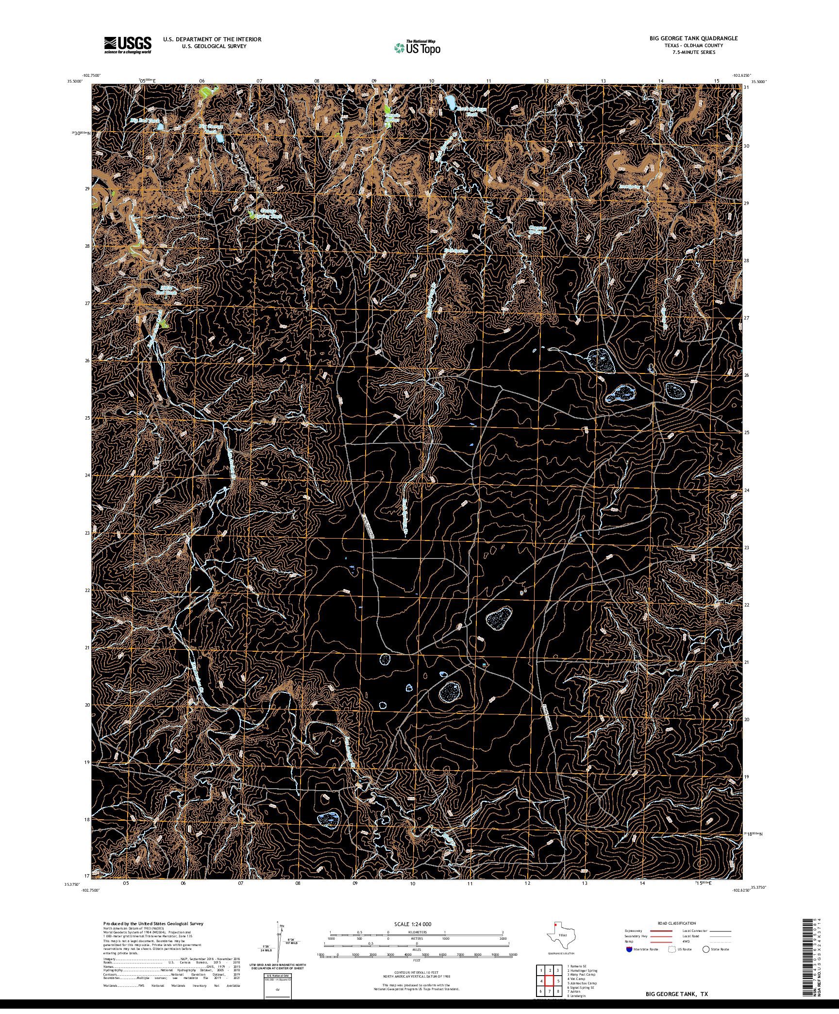 US TOPO 7.5-MINUTE MAP FOR BIG GEORGE TANK, TX