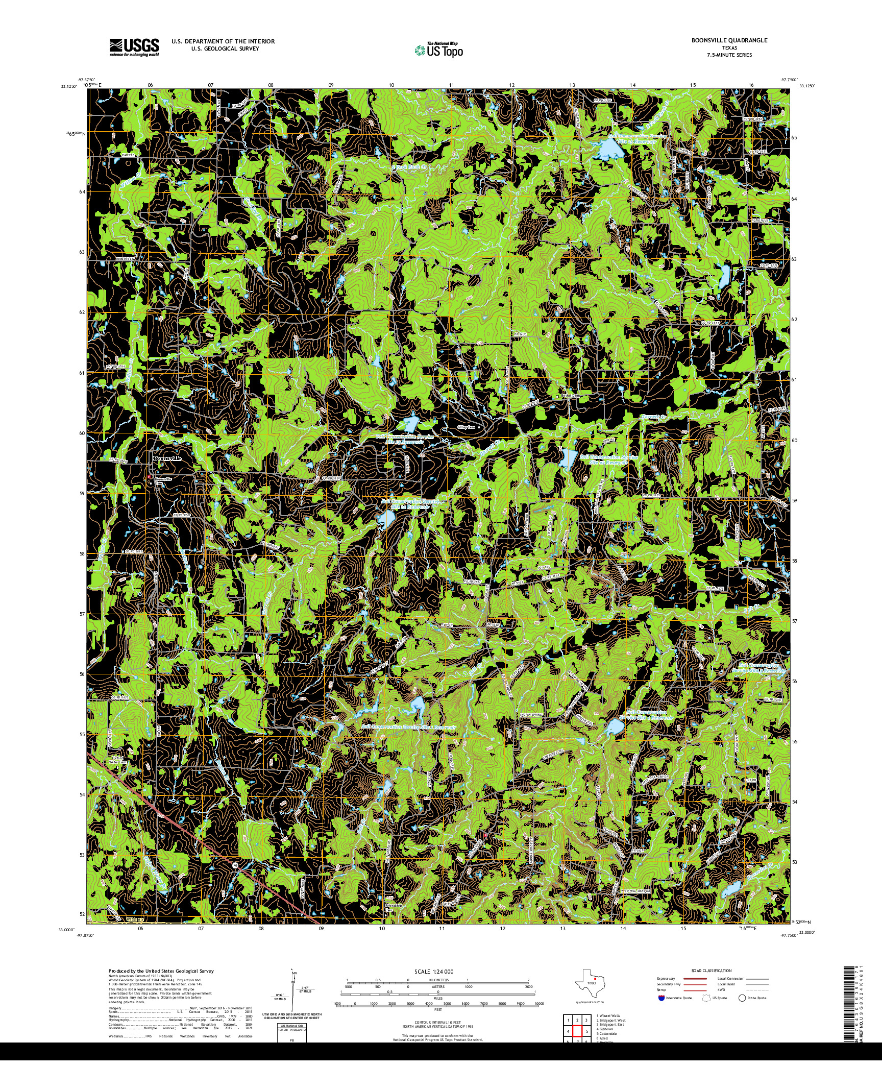 US TOPO 7.5-MINUTE MAP FOR BOONSVILLE, TX