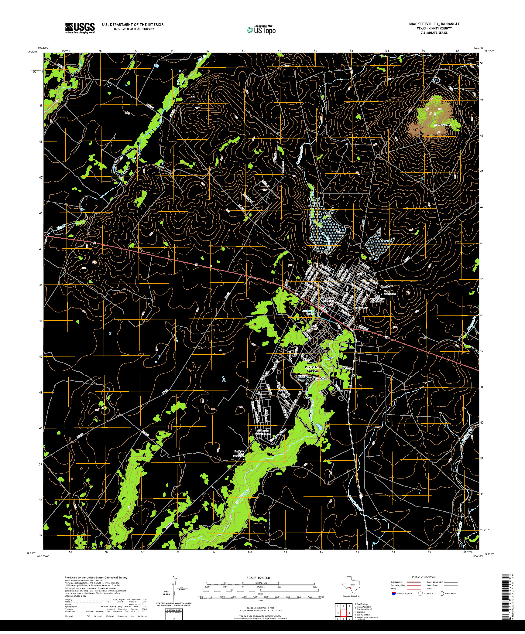 US TOPO 7.5-MINUTE MAP FOR BRACKETTVILLE, TX