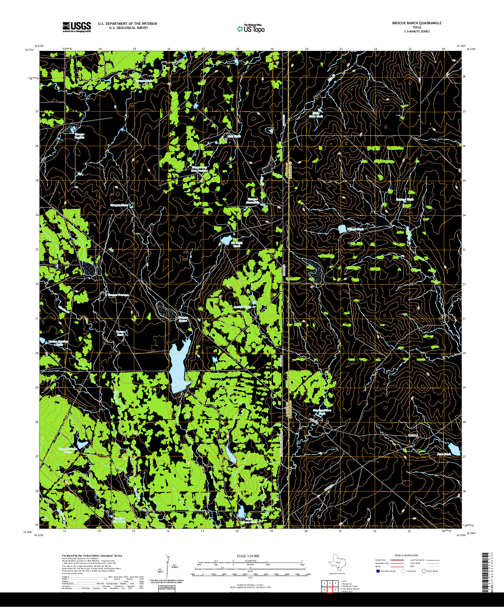 US TOPO 7.5-MINUTE MAP FOR BRISCOE RANCH, TX