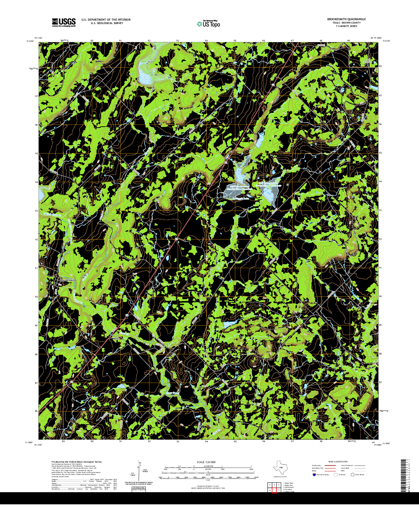 US TOPO 7.5-MINUTE MAP FOR BROOKESMITH, TX