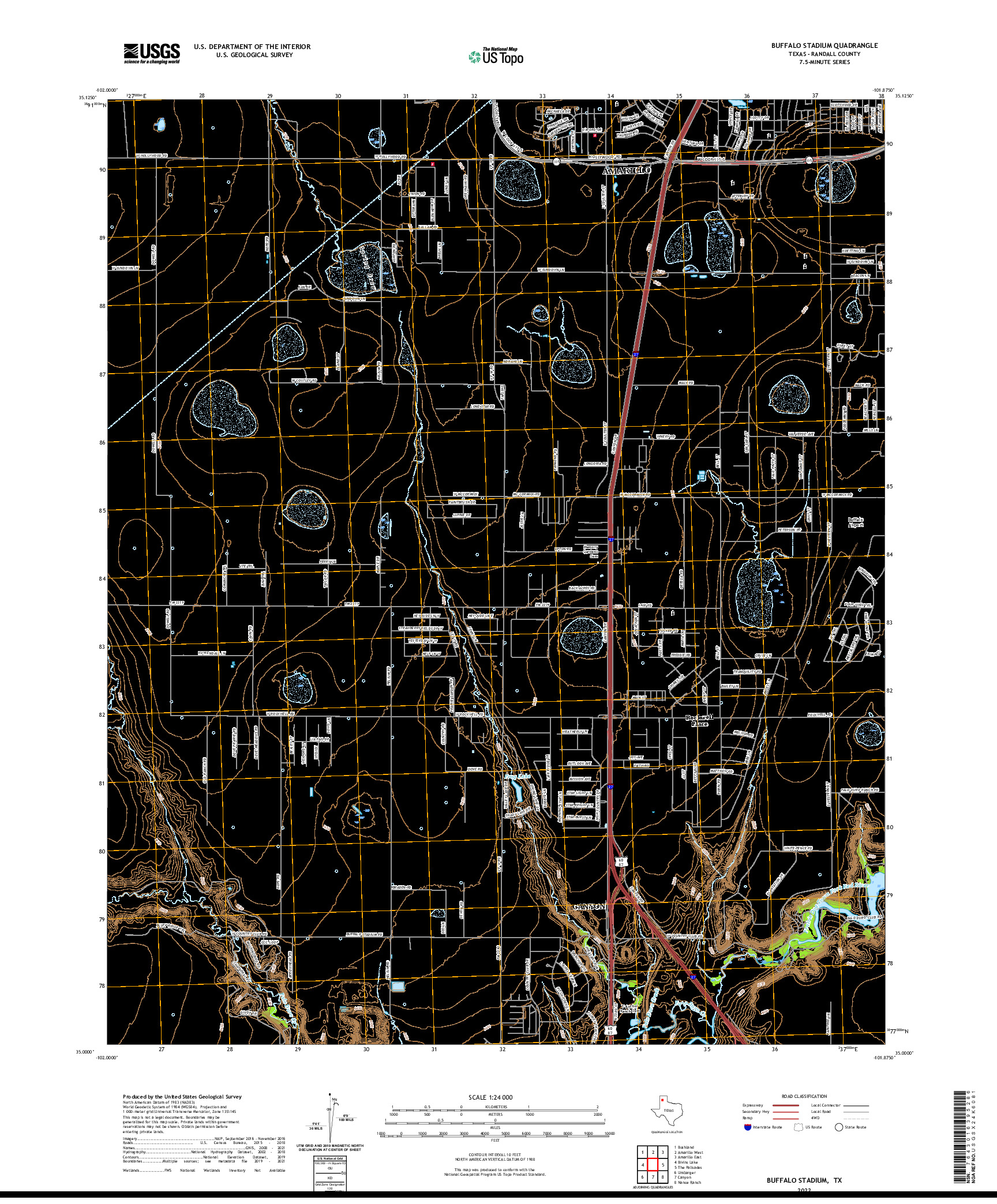 US TOPO 7.5-MINUTE MAP FOR BUFFALO STADIUM, TX