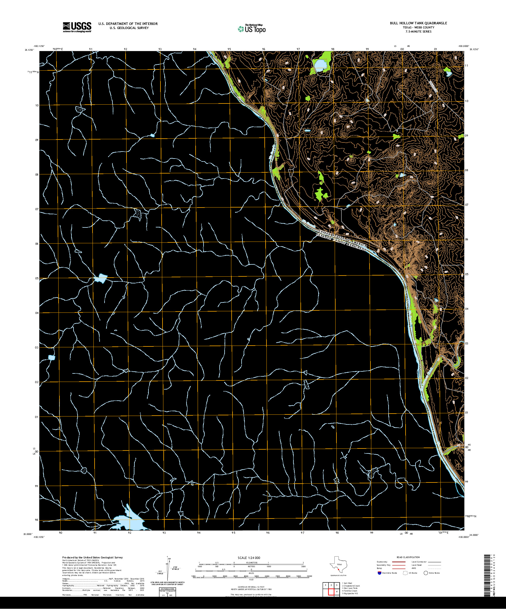 US TOPO 7.5-MINUTE MAP FOR BULL HOLLOW TANK, TX,COA