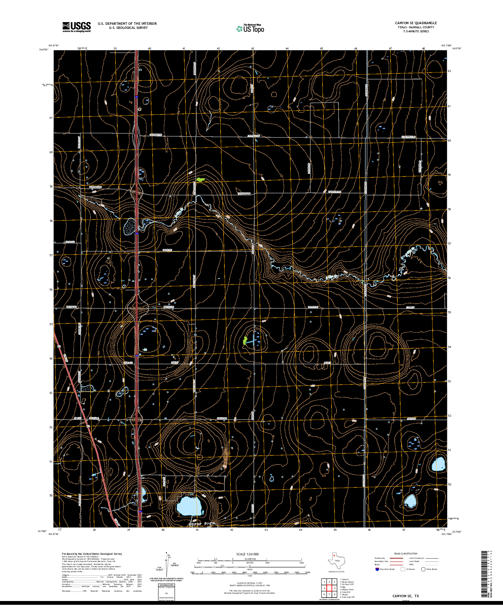 US TOPO 7.5-MINUTE MAP FOR CANYON SE, TX