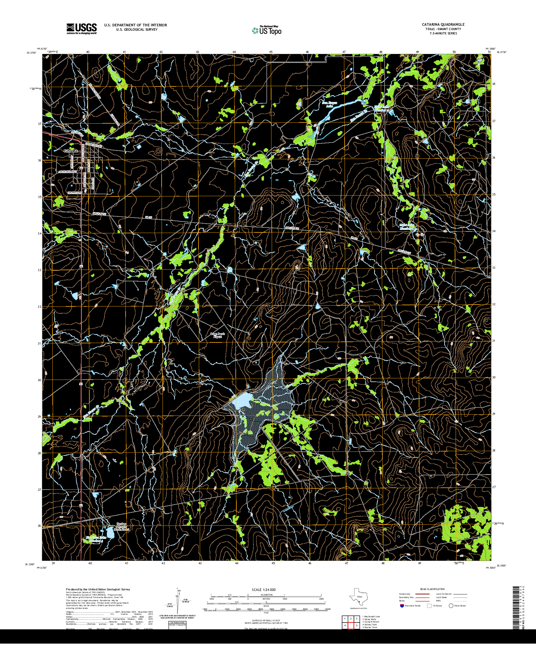 US TOPO 7.5-MINUTE MAP FOR CATARINA, TX