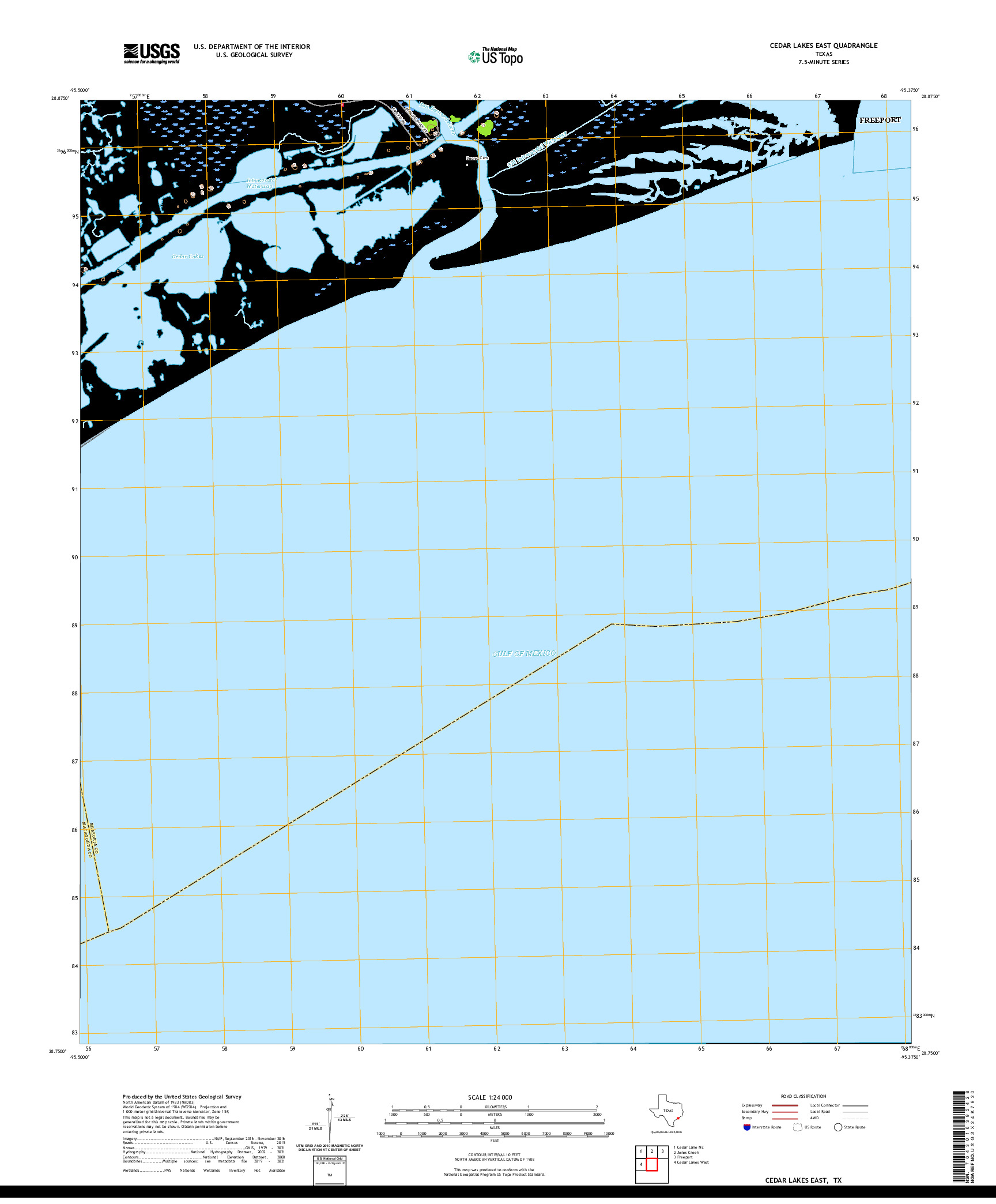 US TOPO 7.5-MINUTE MAP FOR CEDAR LAKES EAST, TX