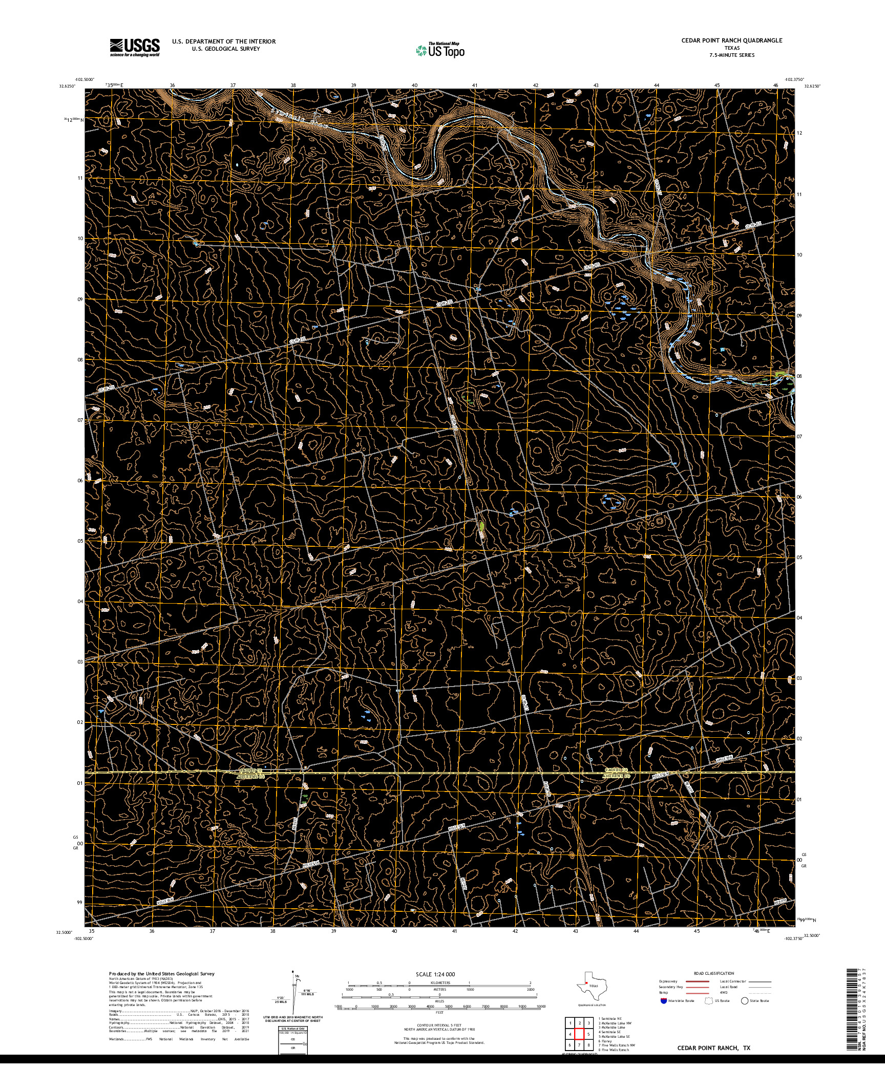 US TOPO 7.5-MINUTE MAP FOR CEDAR POINT RANCH, TX