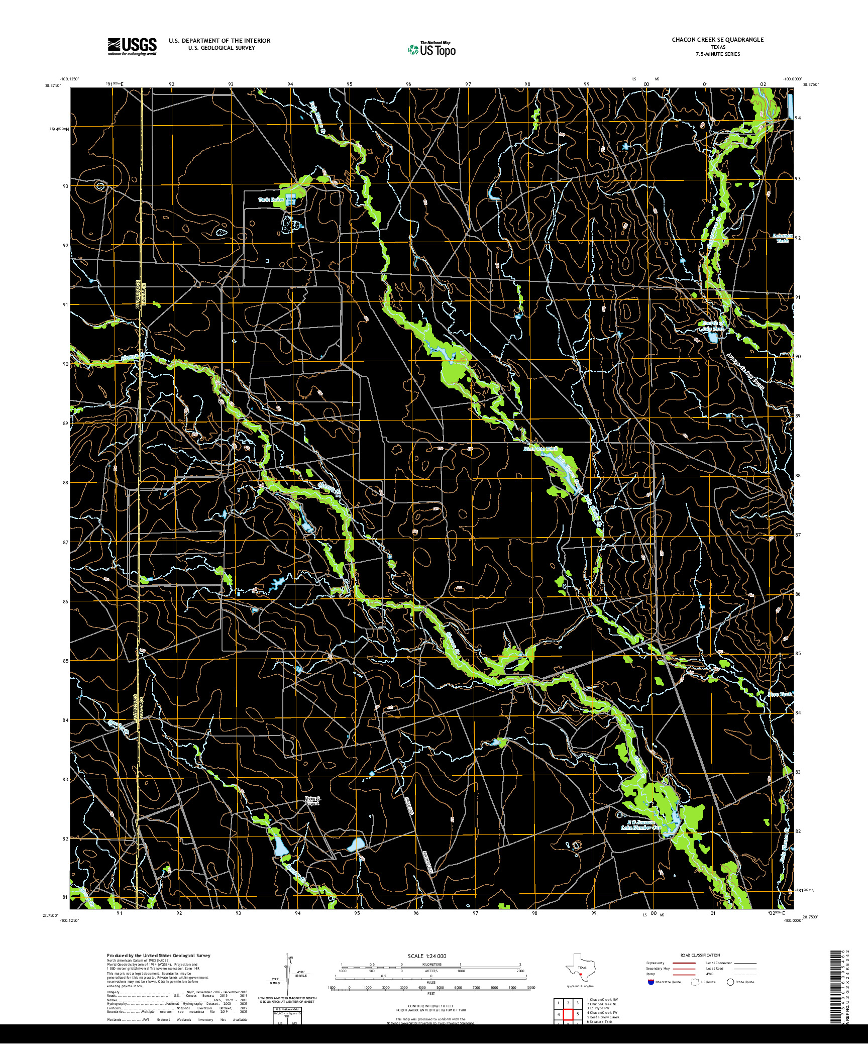 US TOPO 7.5-MINUTE MAP FOR CHACON CREEK SE, TX