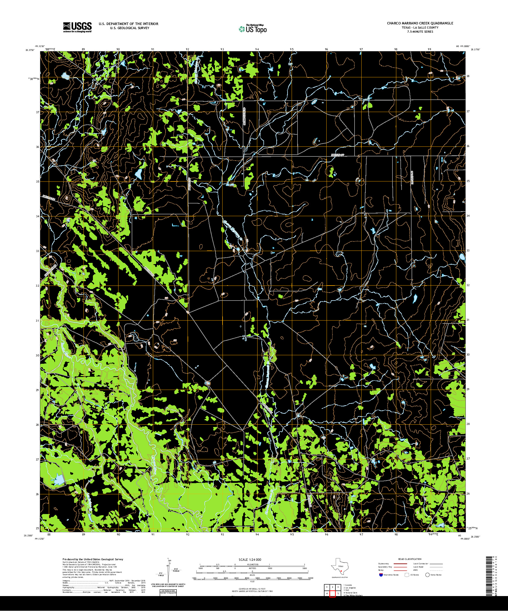 US TOPO 7.5-MINUTE MAP FOR CHARCO MARRANO CREEK, TX