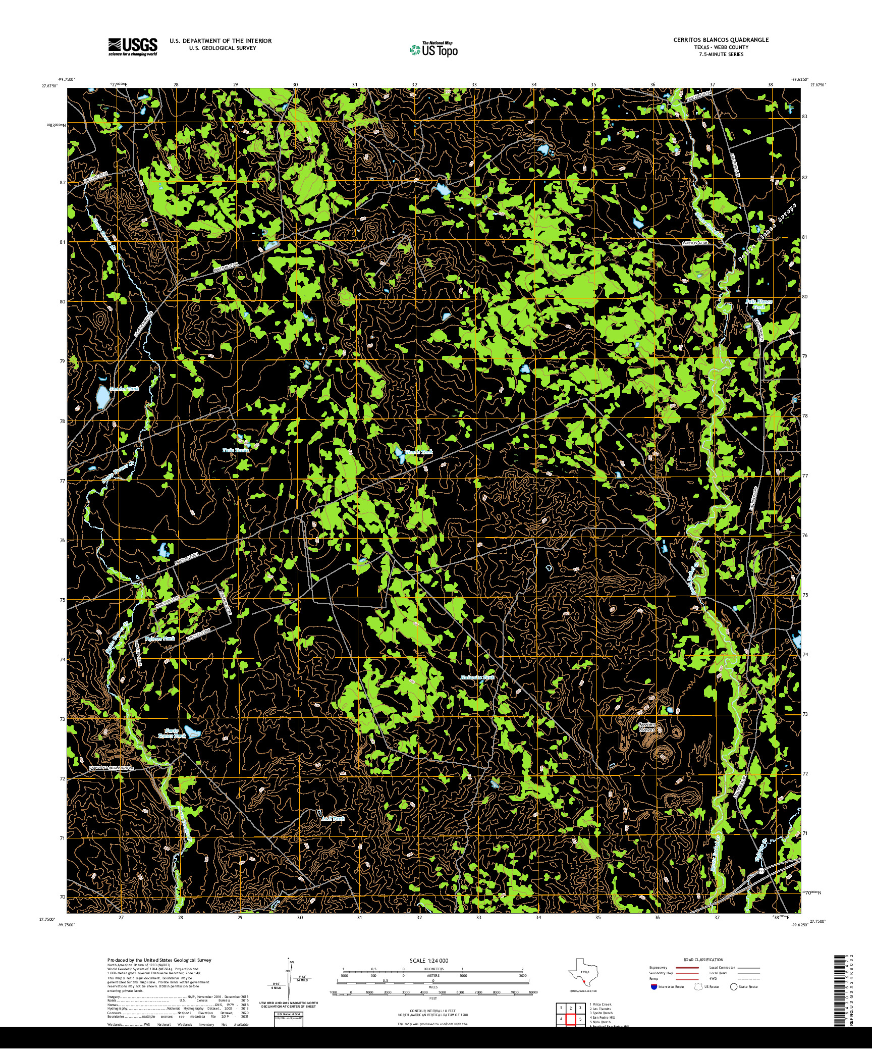 US TOPO 7.5-MINUTE MAP FOR CERRITOS BLANCOS, TX