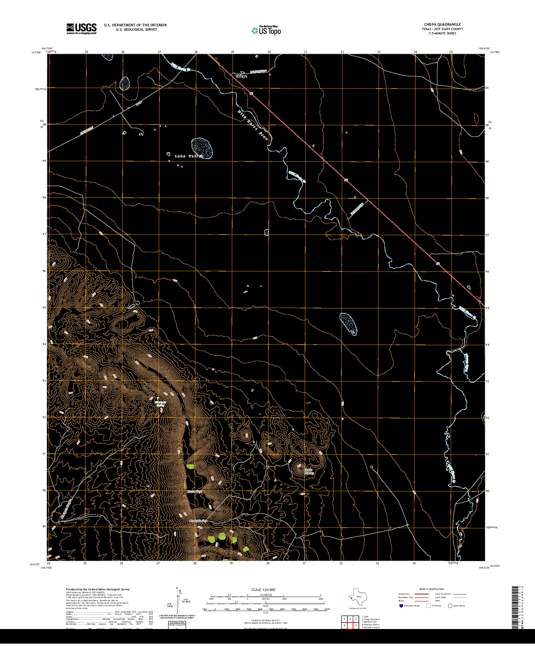 US TOPO 7.5-MINUTE MAP FOR CHISPA, TX