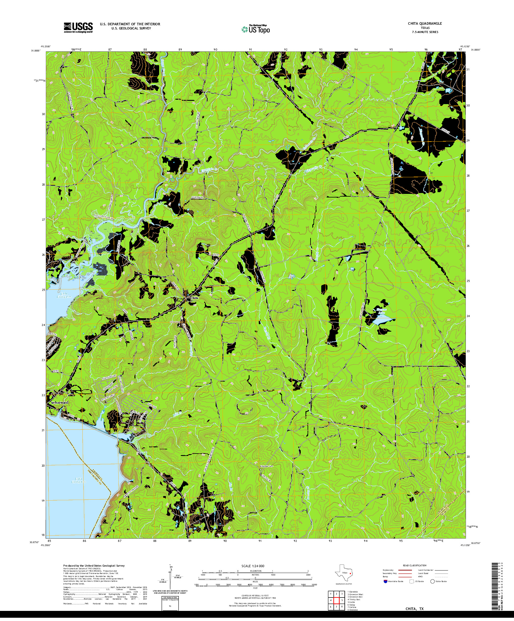 US TOPO 7.5-MINUTE MAP FOR CHITA, TX