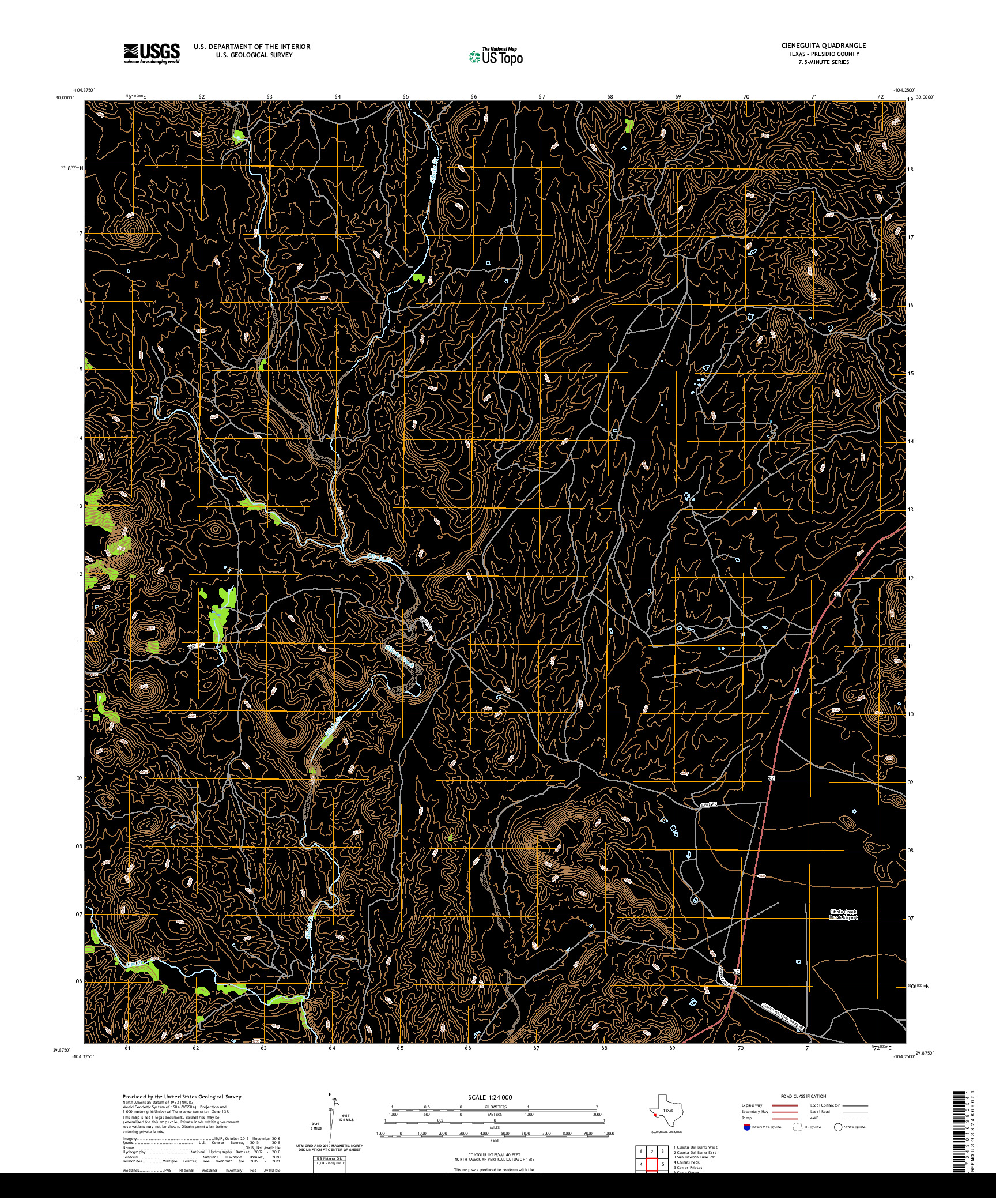 US TOPO 7.5-MINUTE MAP FOR CIENEGUITA, TX