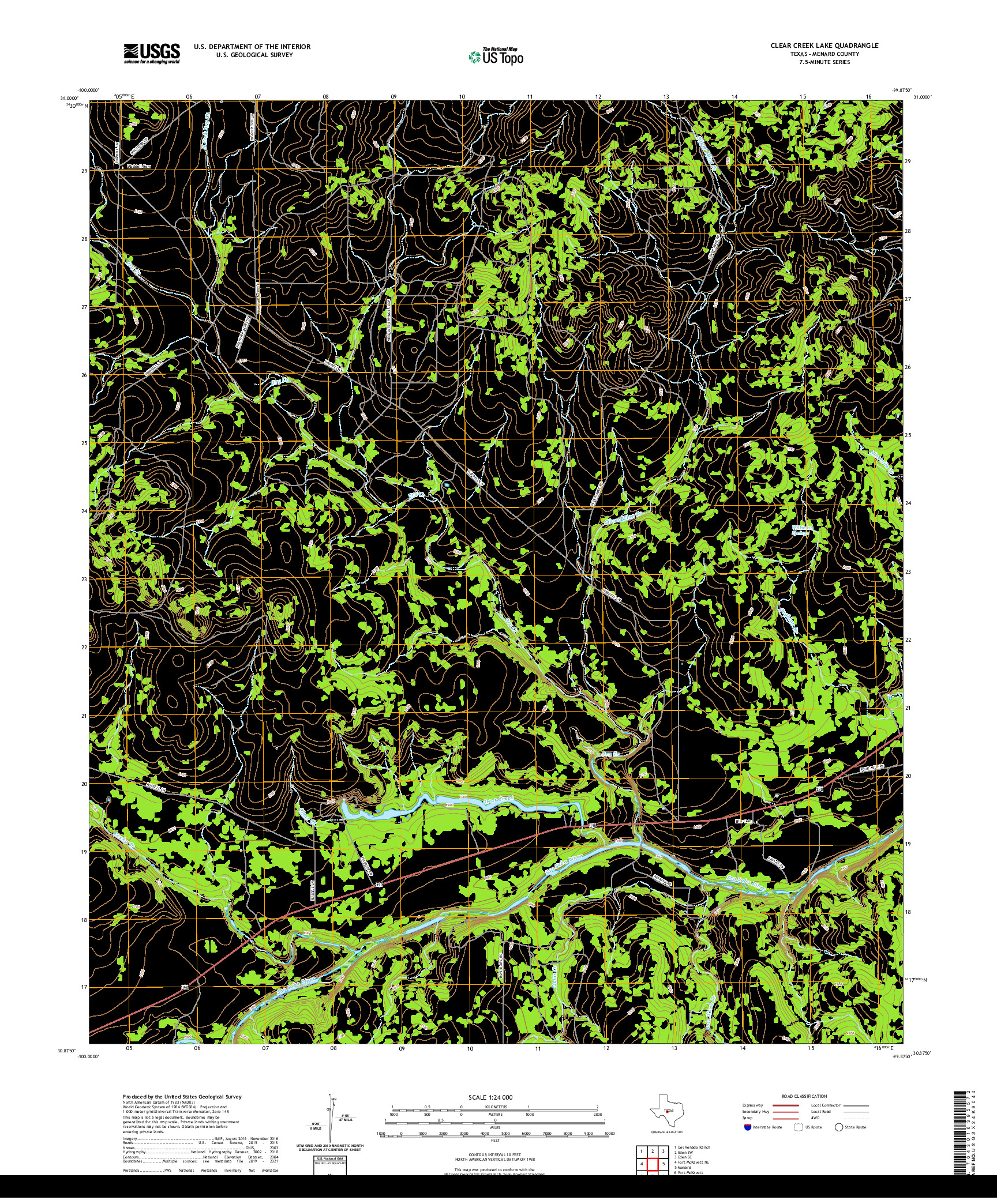 US TOPO 7.5-MINUTE MAP FOR CLEAR CREEK LAKE, TX