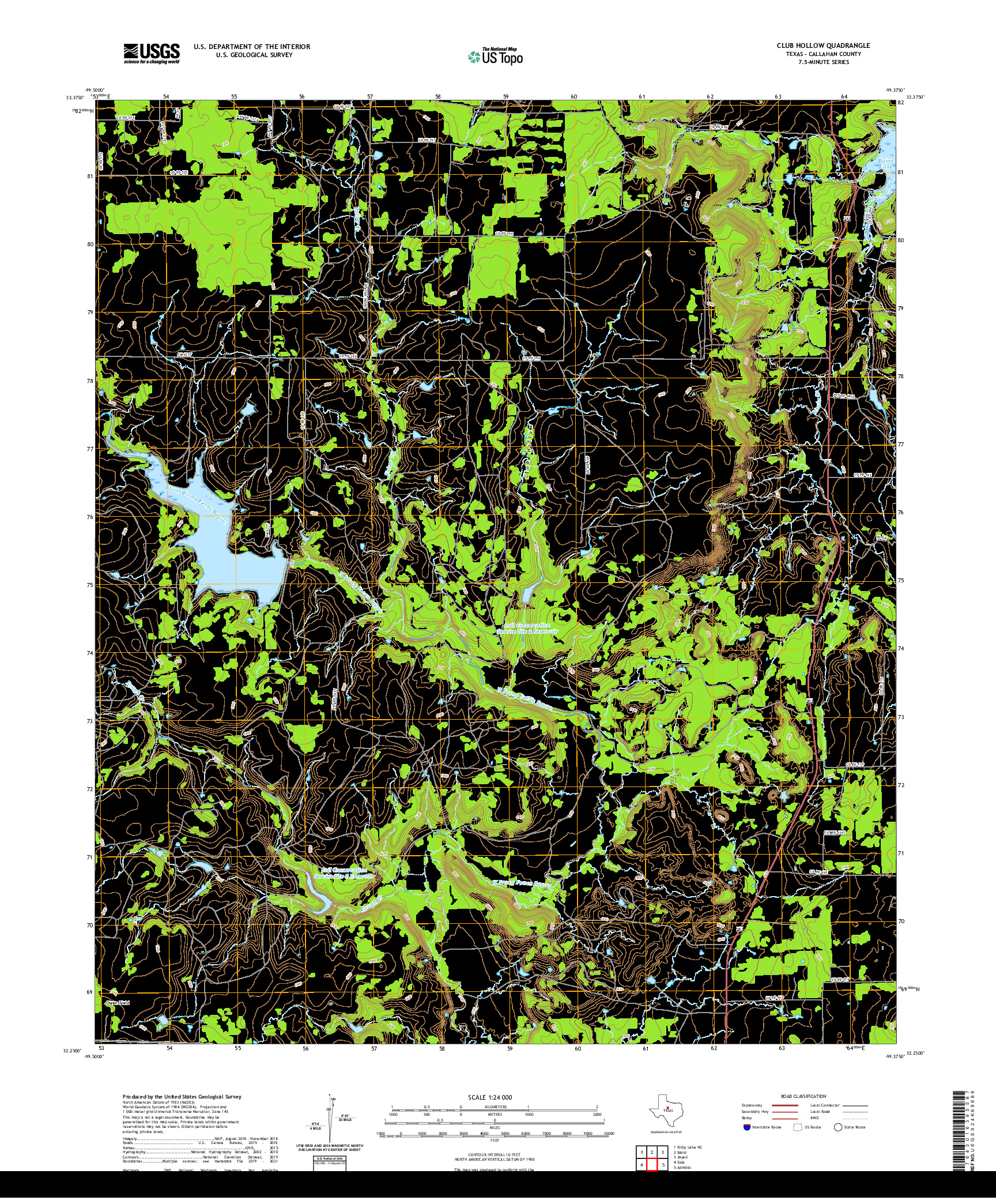 US TOPO 7.5-MINUTE MAP FOR CLUB HOLLOW, TX