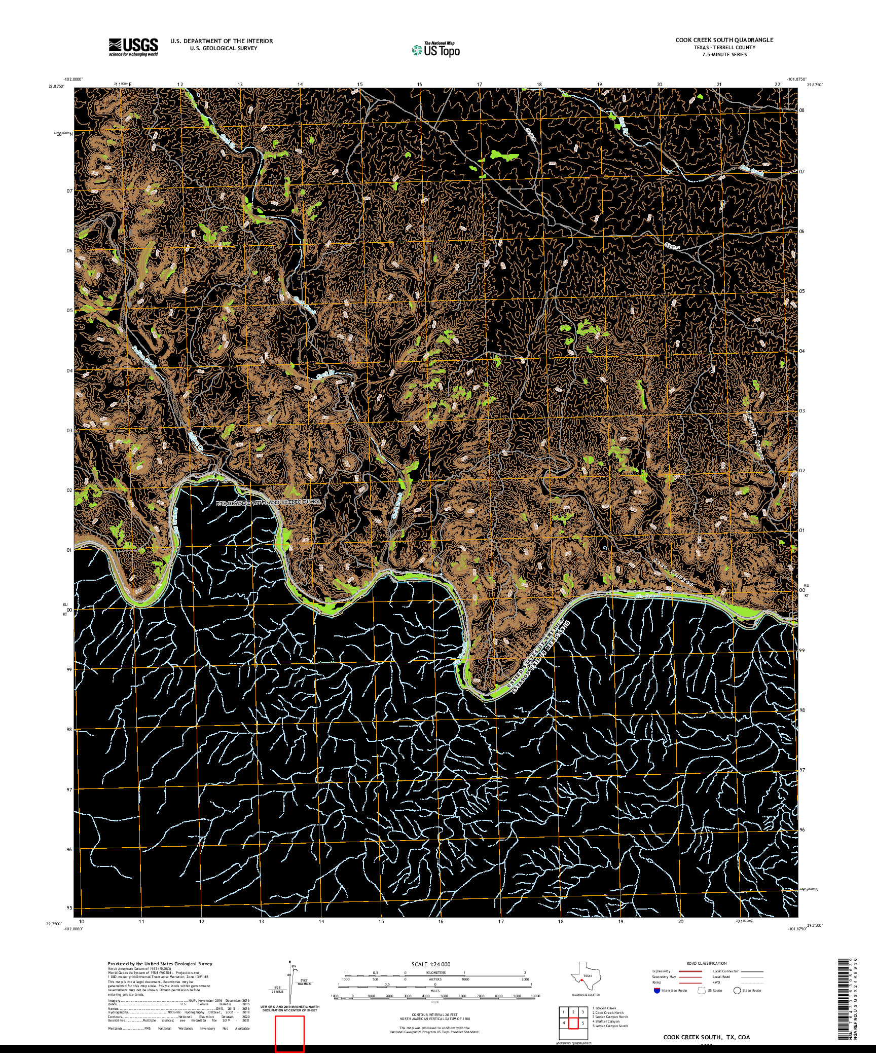 US TOPO 7.5-MINUTE MAP FOR COOK CREEK SOUTH, TX,COA