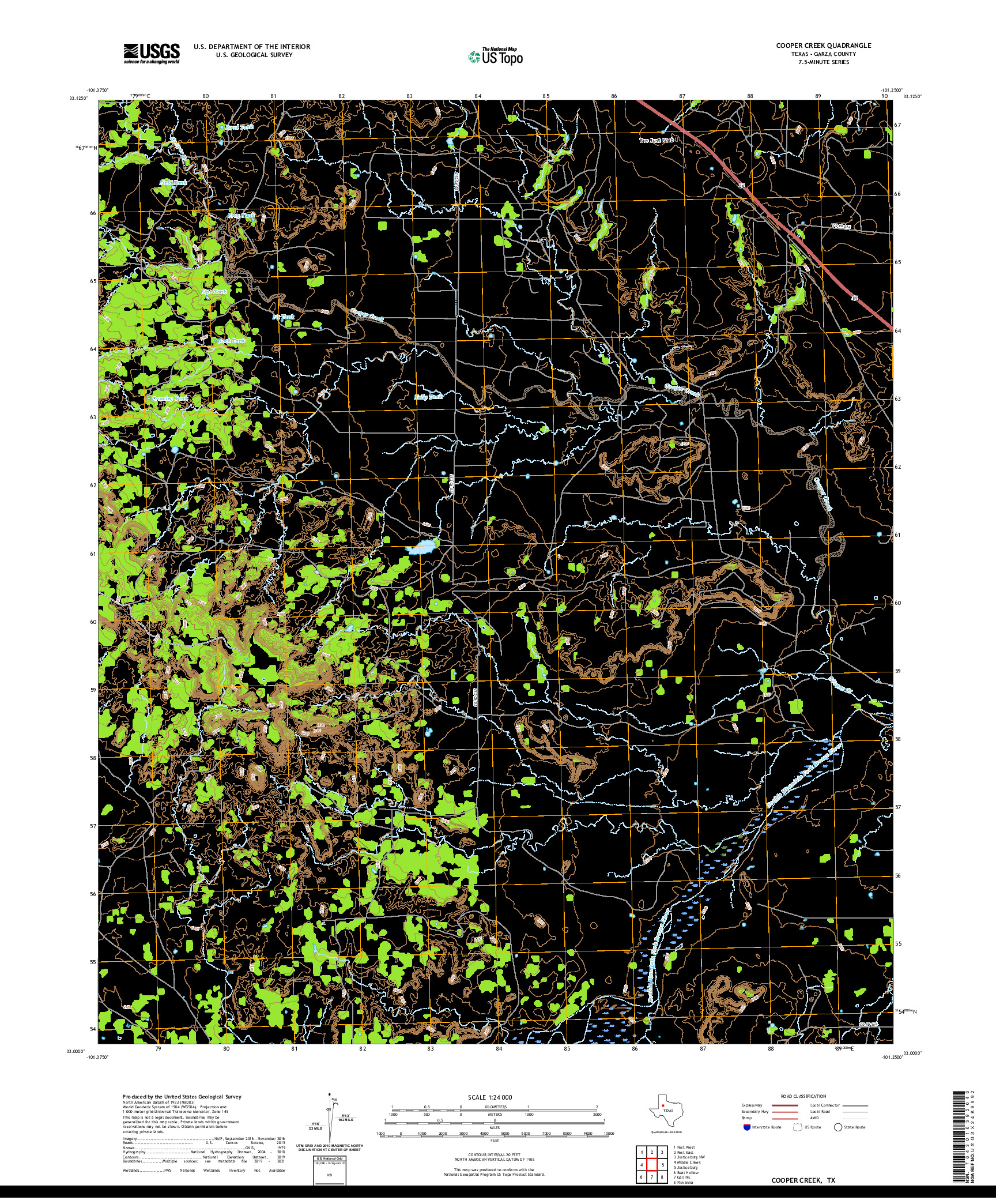 US TOPO 7.5-MINUTE MAP FOR COOPER CREEK, TX