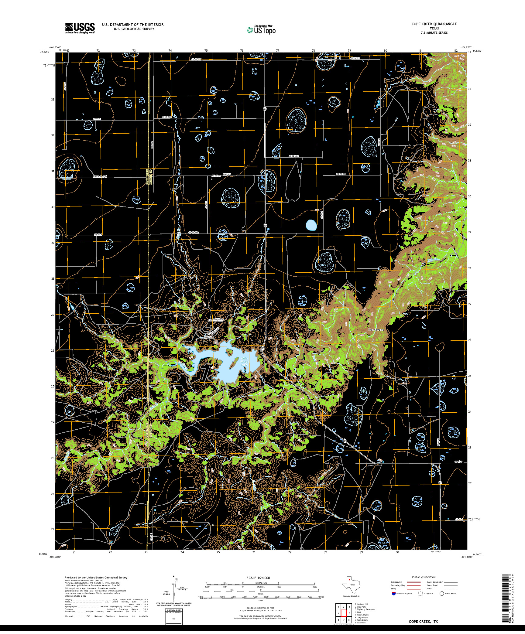 US TOPO 7.5-MINUTE MAP FOR COPE CREEK, TX