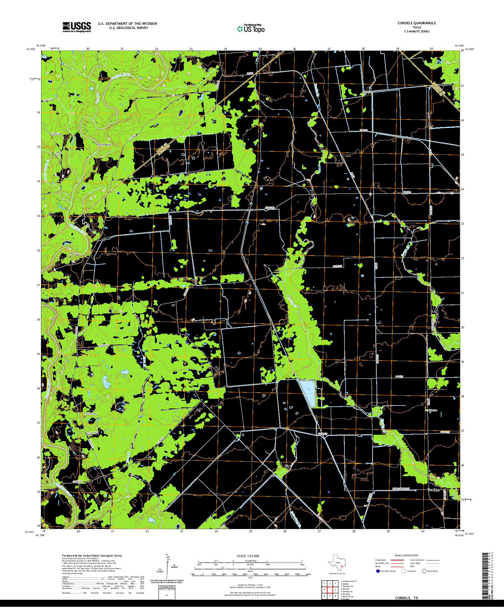 US TOPO 7.5-MINUTE MAP FOR CORDELE, TX