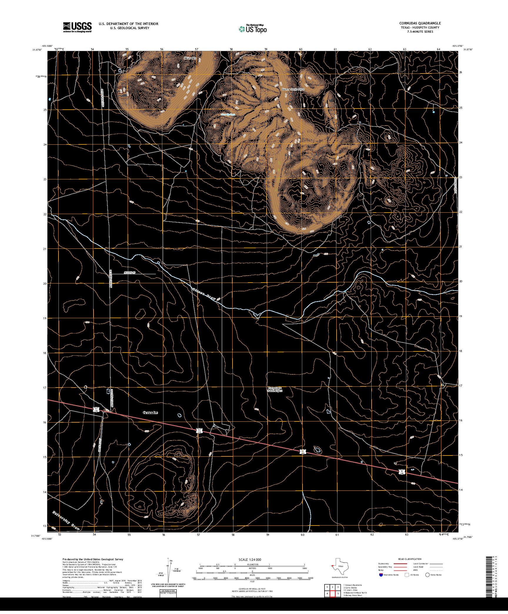 US TOPO 7.5-MINUTE MAP FOR CORNUDAS, TX