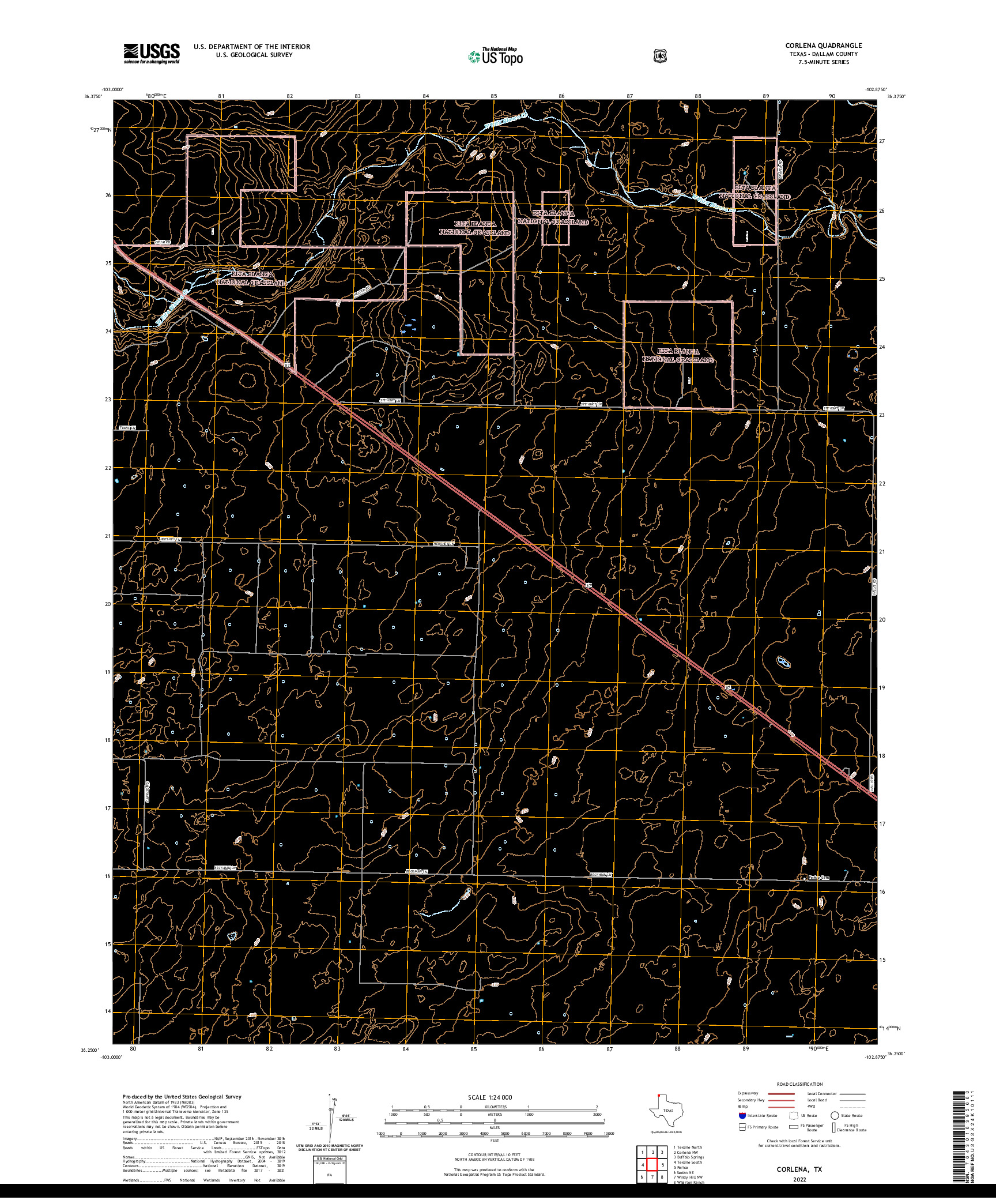 US TOPO 7.5-MINUTE MAP FOR CORLENA, TX