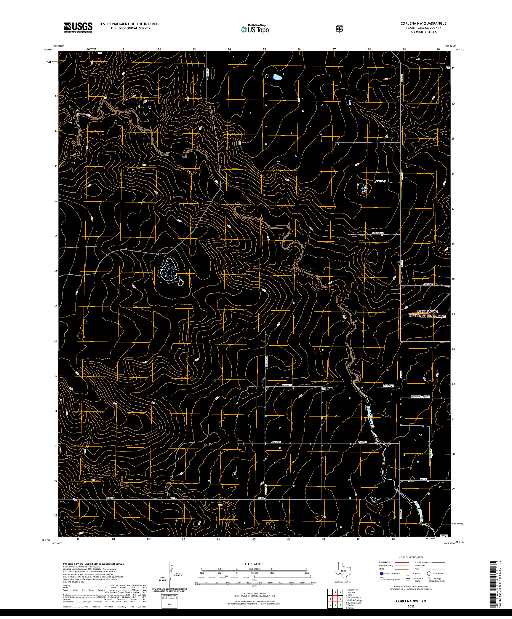 US TOPO 7.5-MINUTE MAP FOR CORLENA NW, TX