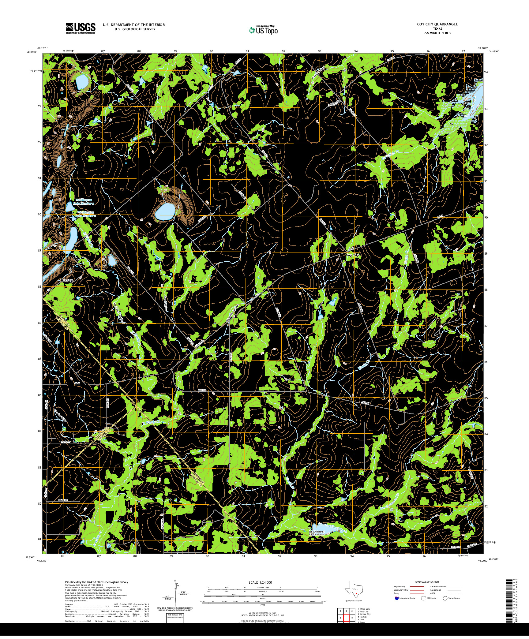 US TOPO 7.5-MINUTE MAP FOR COY CITY, TX