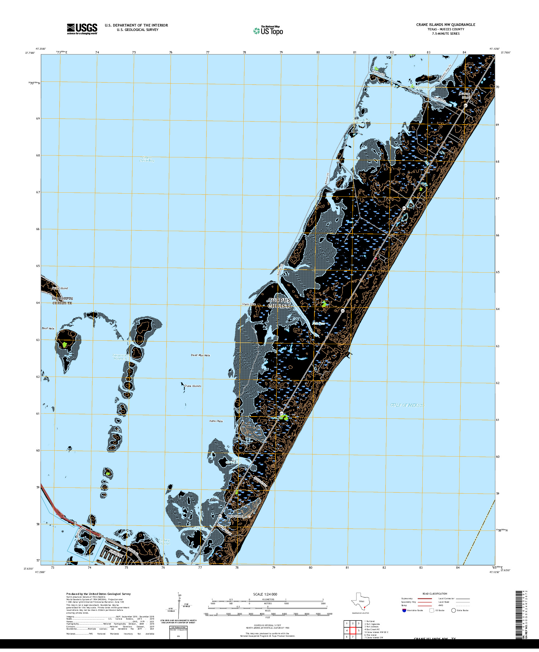US TOPO 7.5-MINUTE MAP FOR CRANE ISLANDS NW, TX