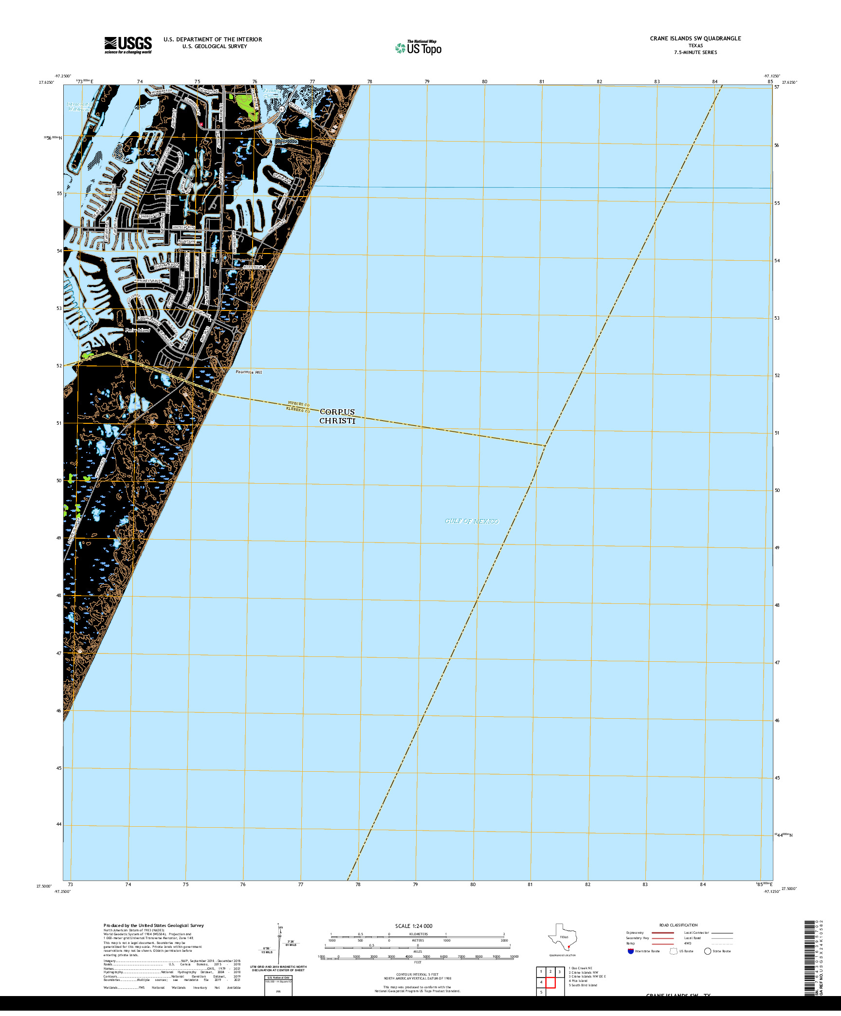 US TOPO 7.5-MINUTE MAP FOR CRANE ISLANDS SW, TX