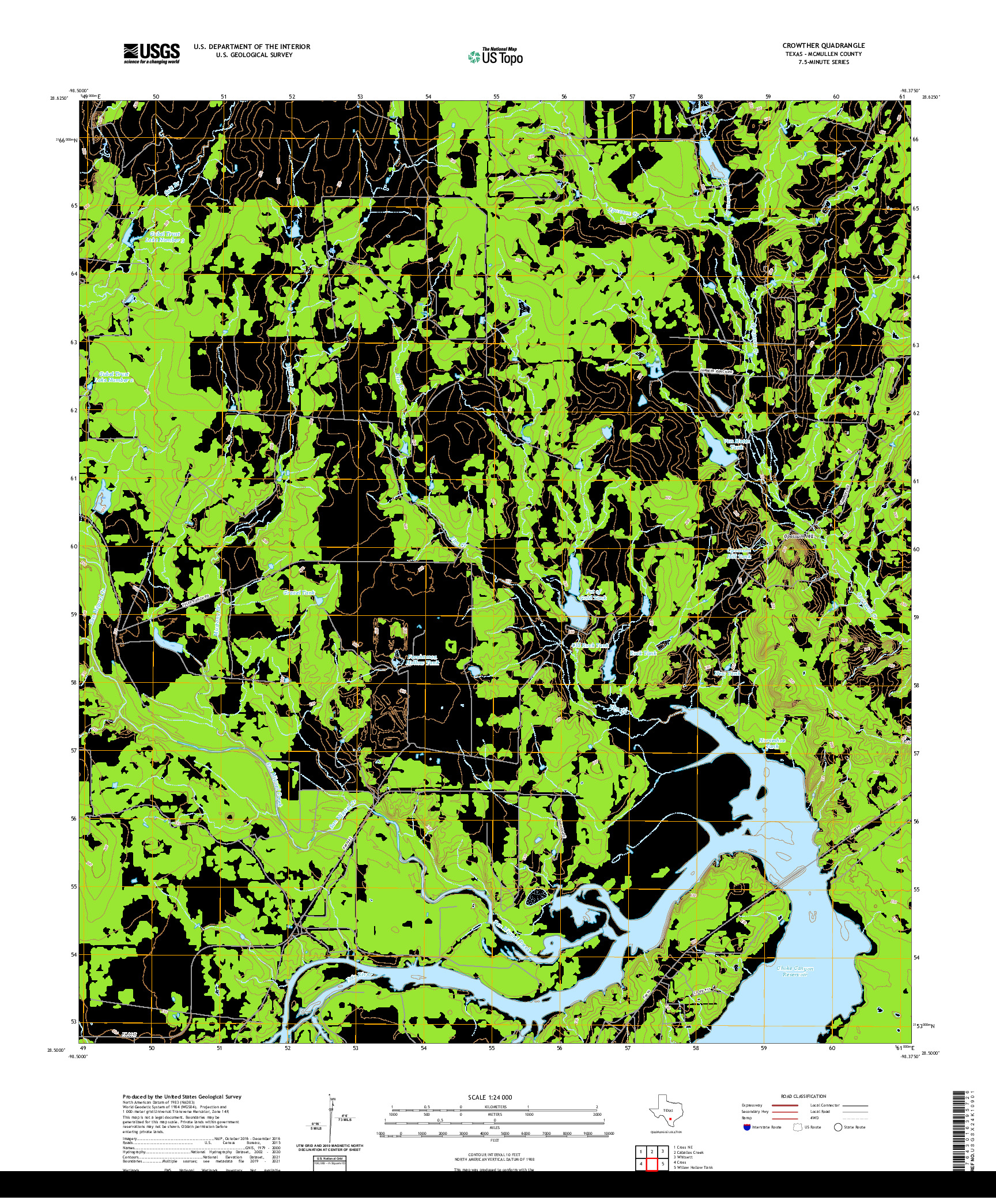 US TOPO 7.5-MINUTE MAP FOR CROWTHER, TX