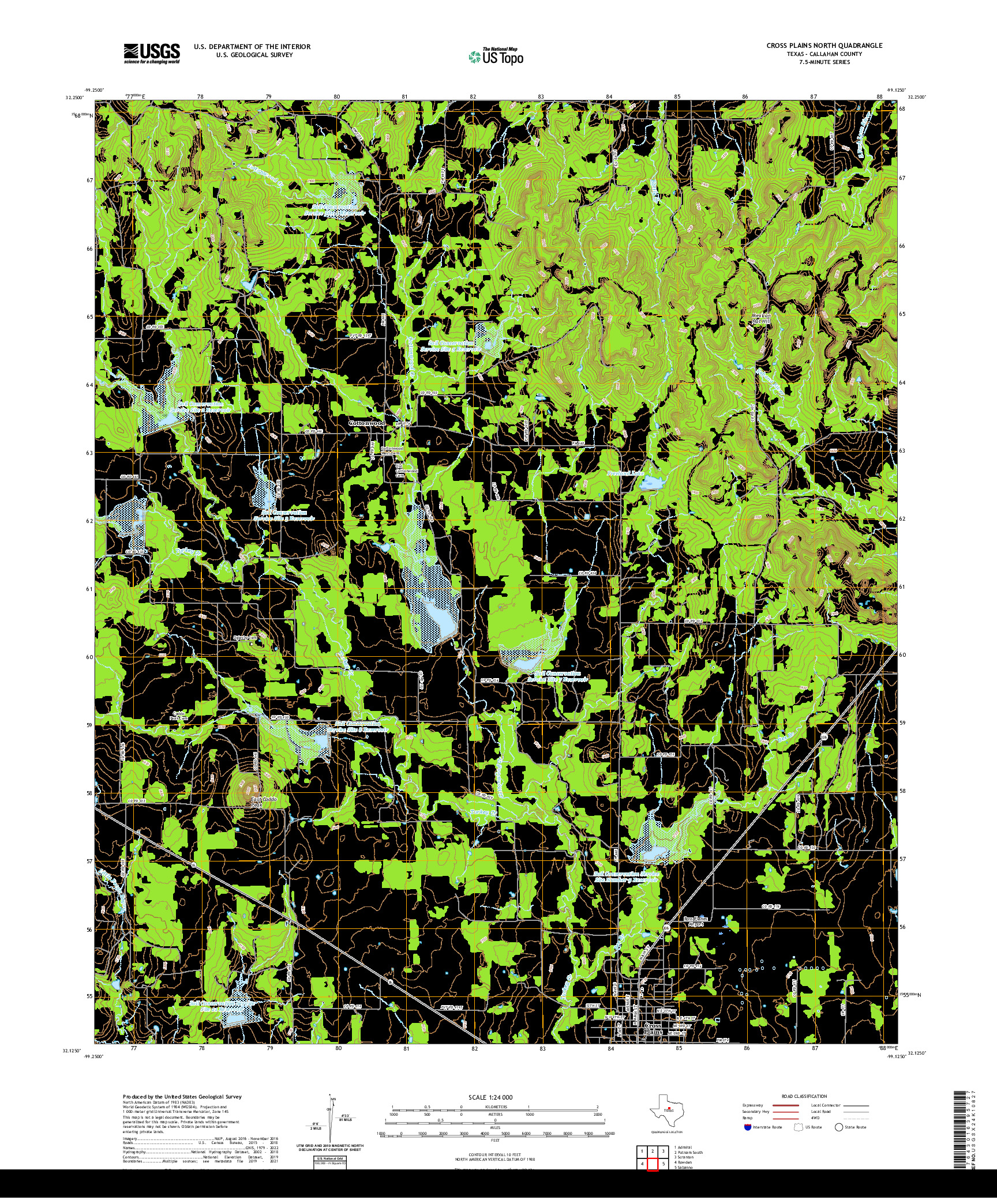 US TOPO 7.5-MINUTE MAP FOR CROSS PLAINS NORTH, TX