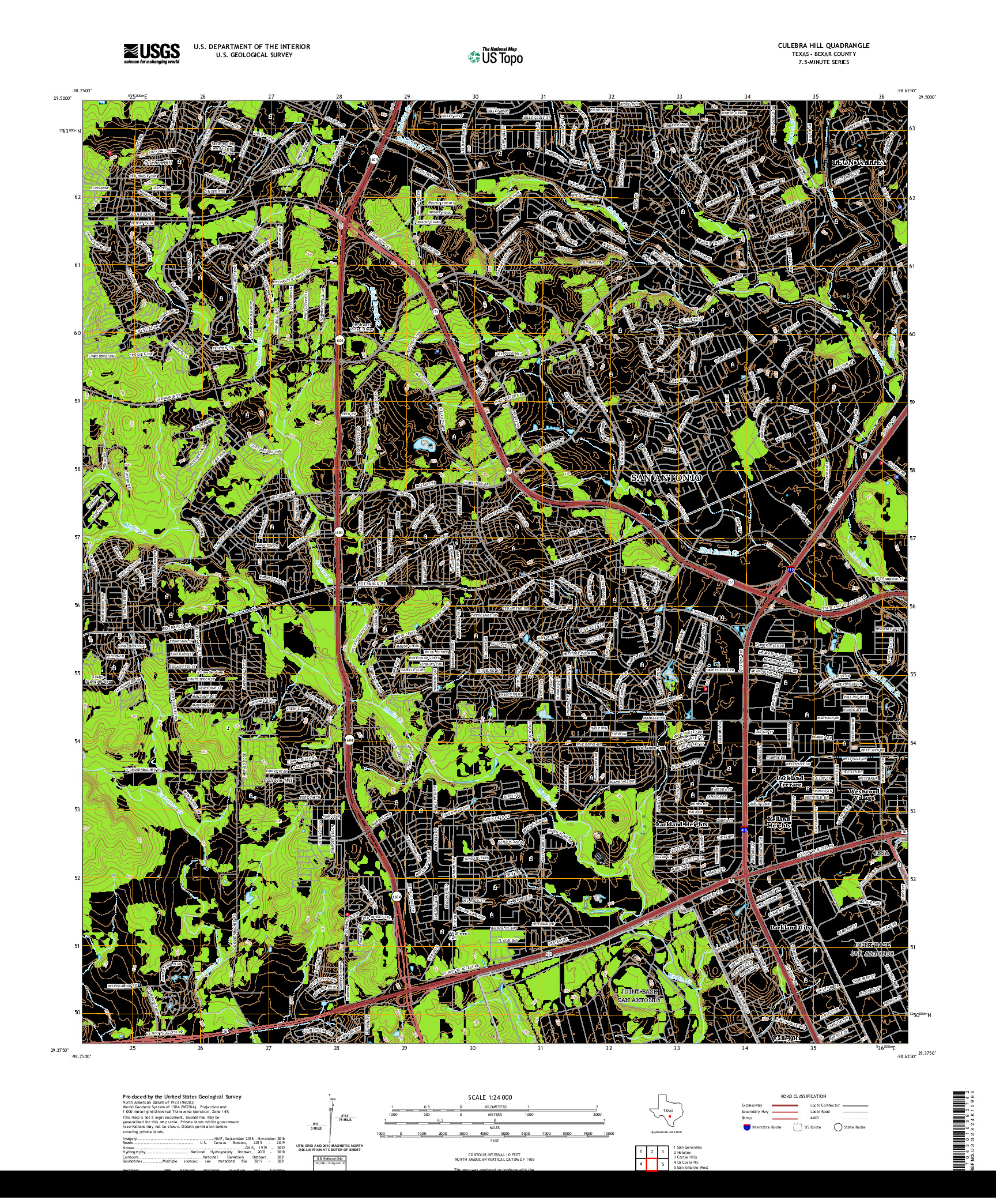 US TOPO 7.5-MINUTE MAP FOR CULEBRA HILL, TX