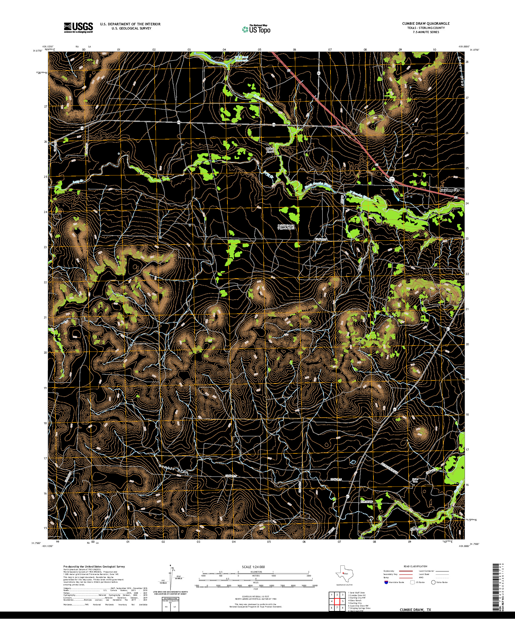 US TOPO 7.5-MINUTE MAP FOR CUMBIE DRAW, TX