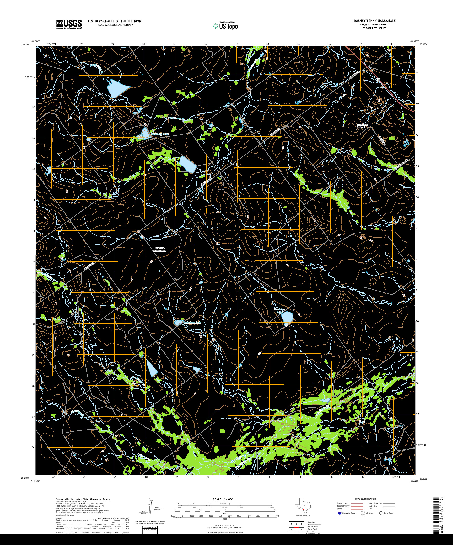 US TOPO 7.5-MINUTE MAP FOR DABNEY TANK, TX