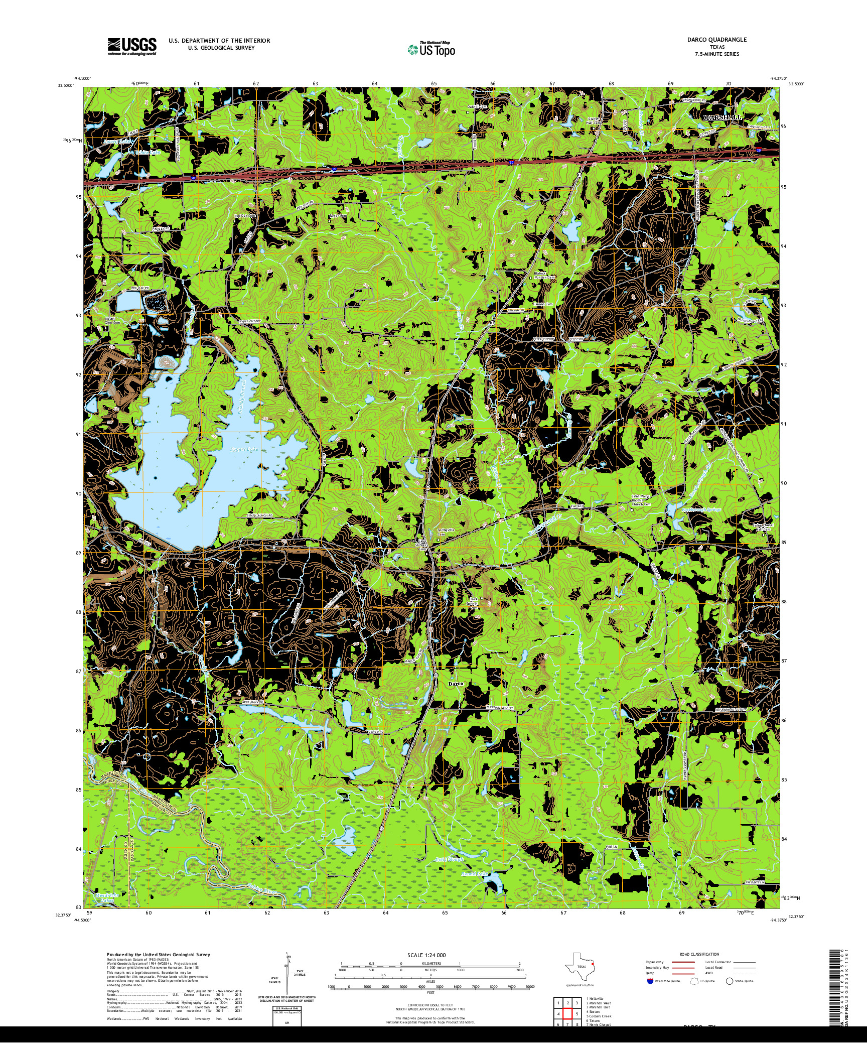 US TOPO 7.5-MINUTE MAP FOR DARCO, TX