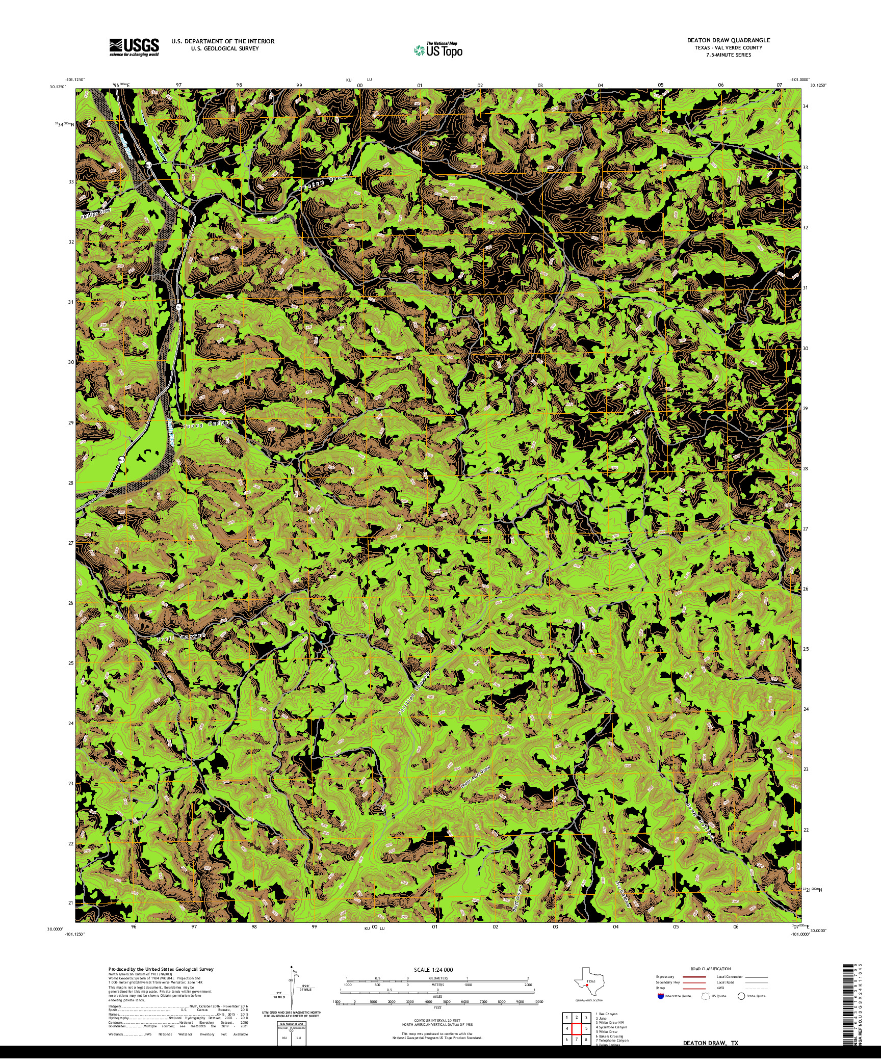 US TOPO 7.5-MINUTE MAP FOR DEATON DRAW, TX