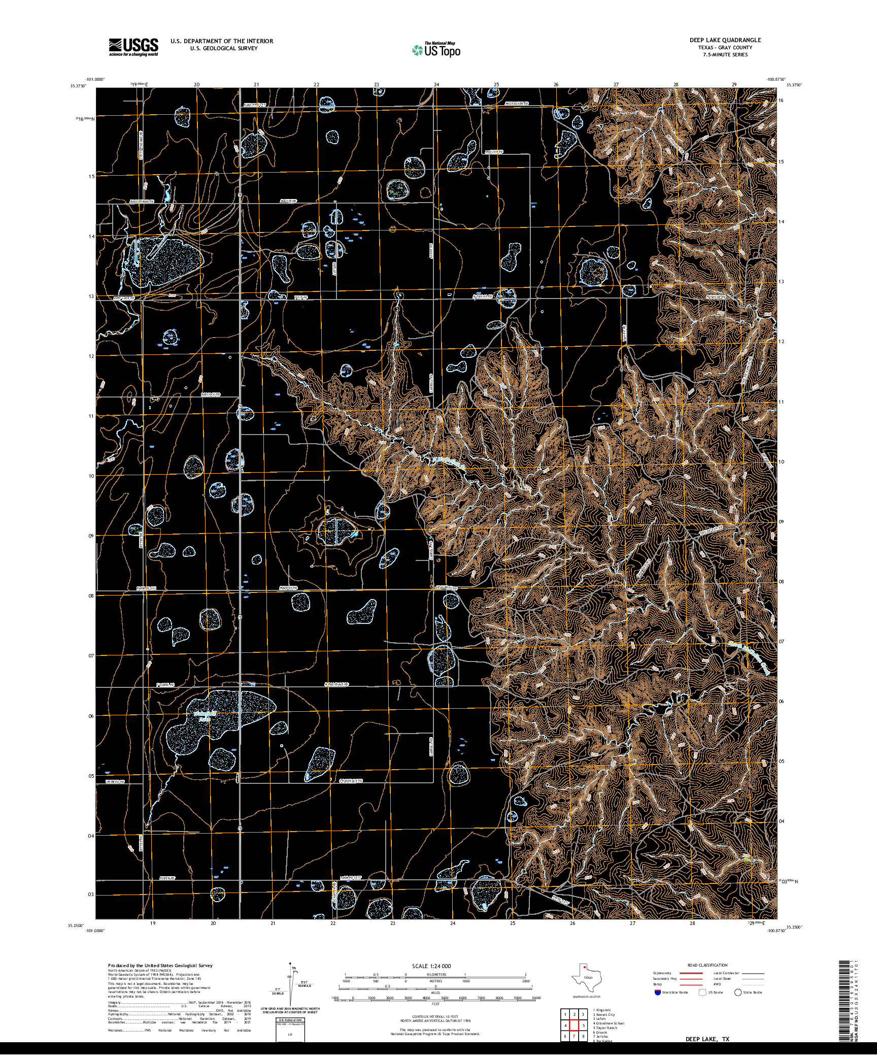 US TOPO 7.5-MINUTE MAP FOR DEEP LAKE, TX