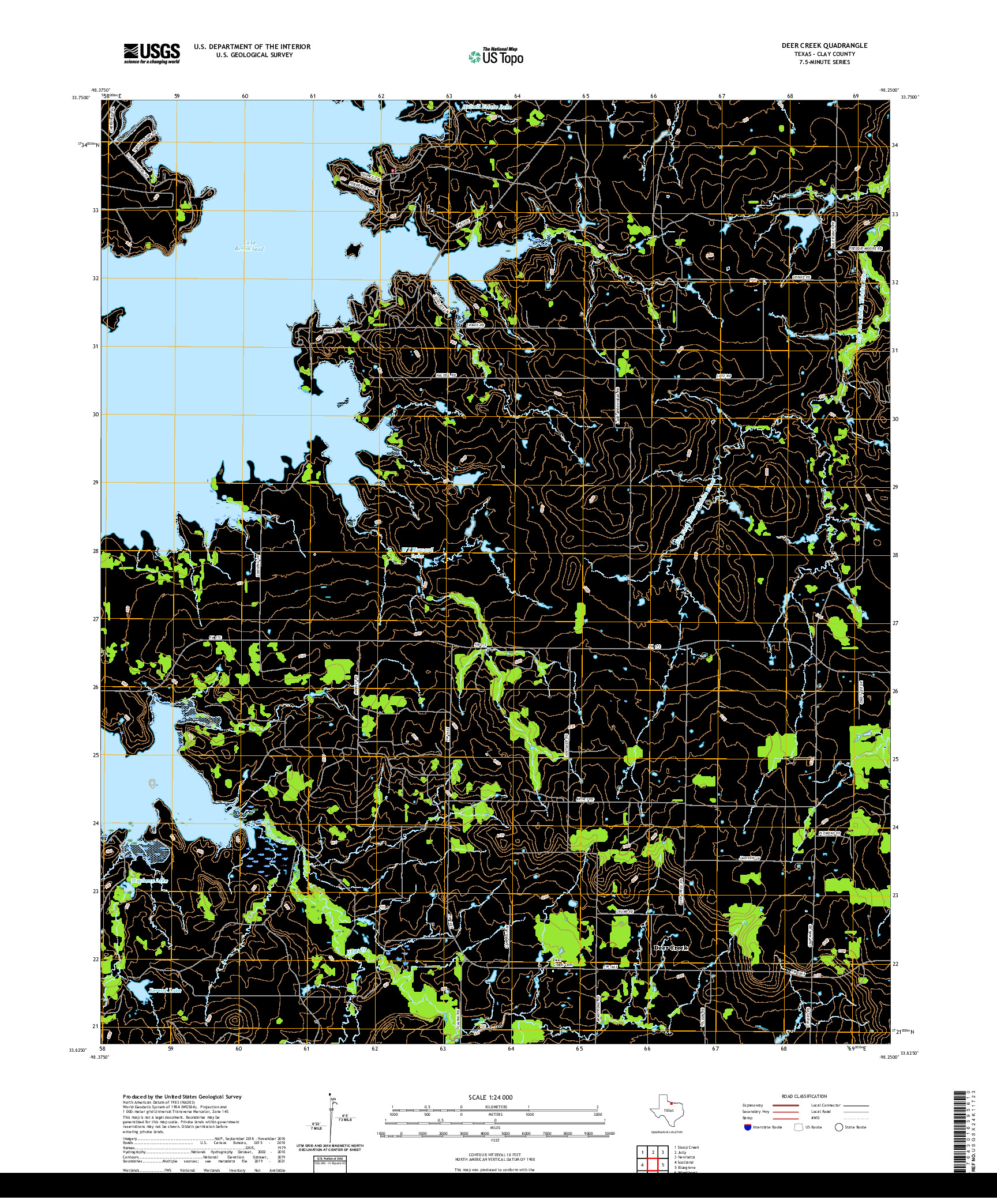 US TOPO 7.5-MINUTE MAP FOR DEER CREEK, TX