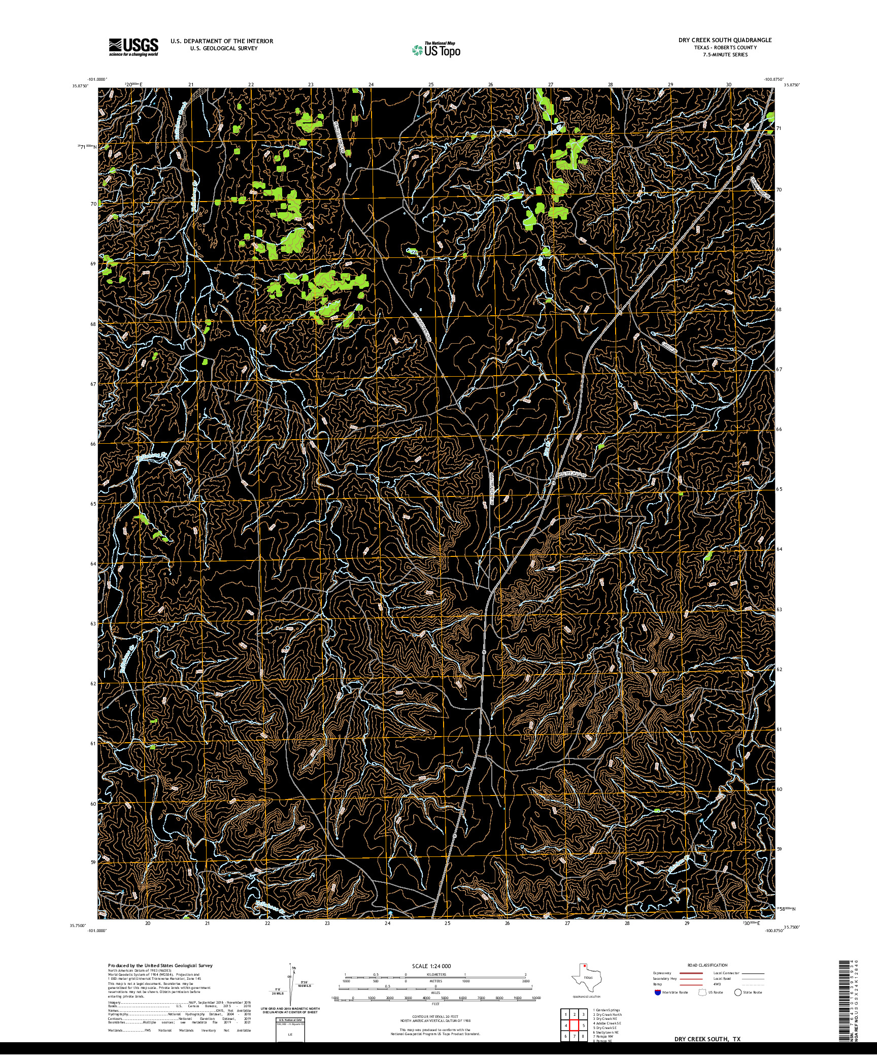 US TOPO 7.5-MINUTE MAP FOR DRY CREEK SOUTH, TX