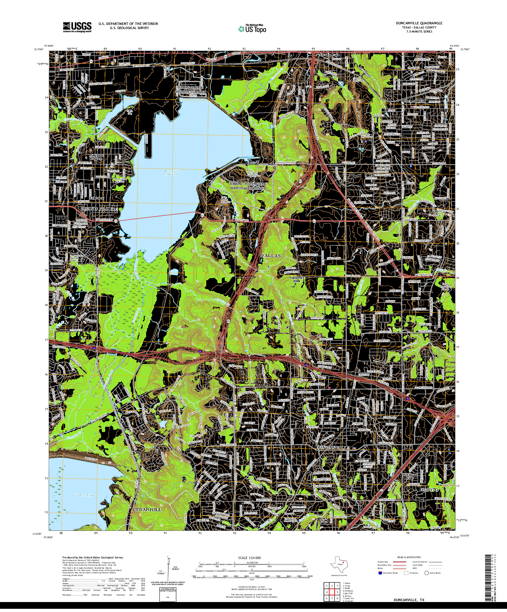 US TOPO 7.5-MINUTE MAP FOR DUNCANVILLE, TX