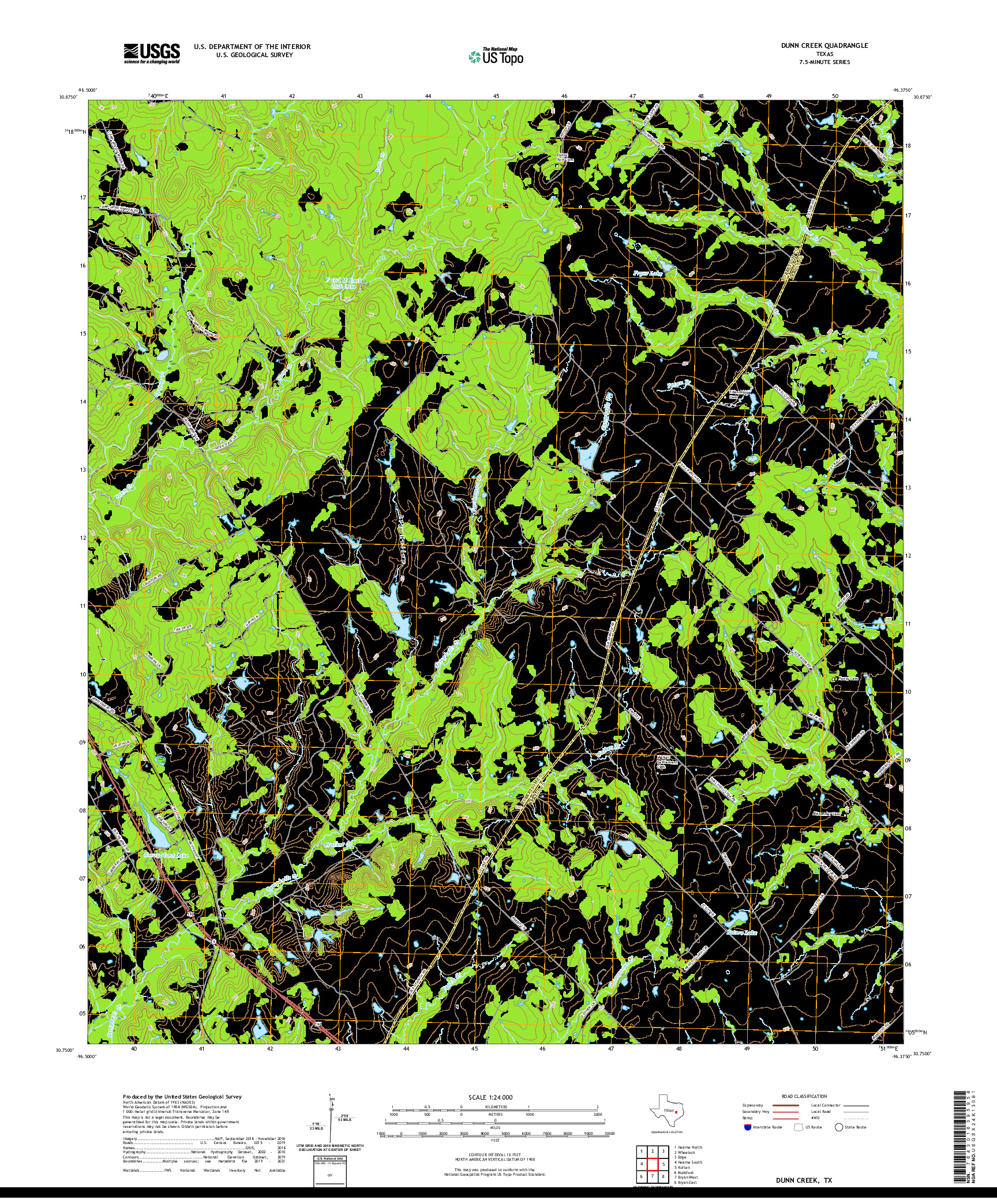 US TOPO 7.5-MINUTE MAP FOR DUNN CREEK, TX