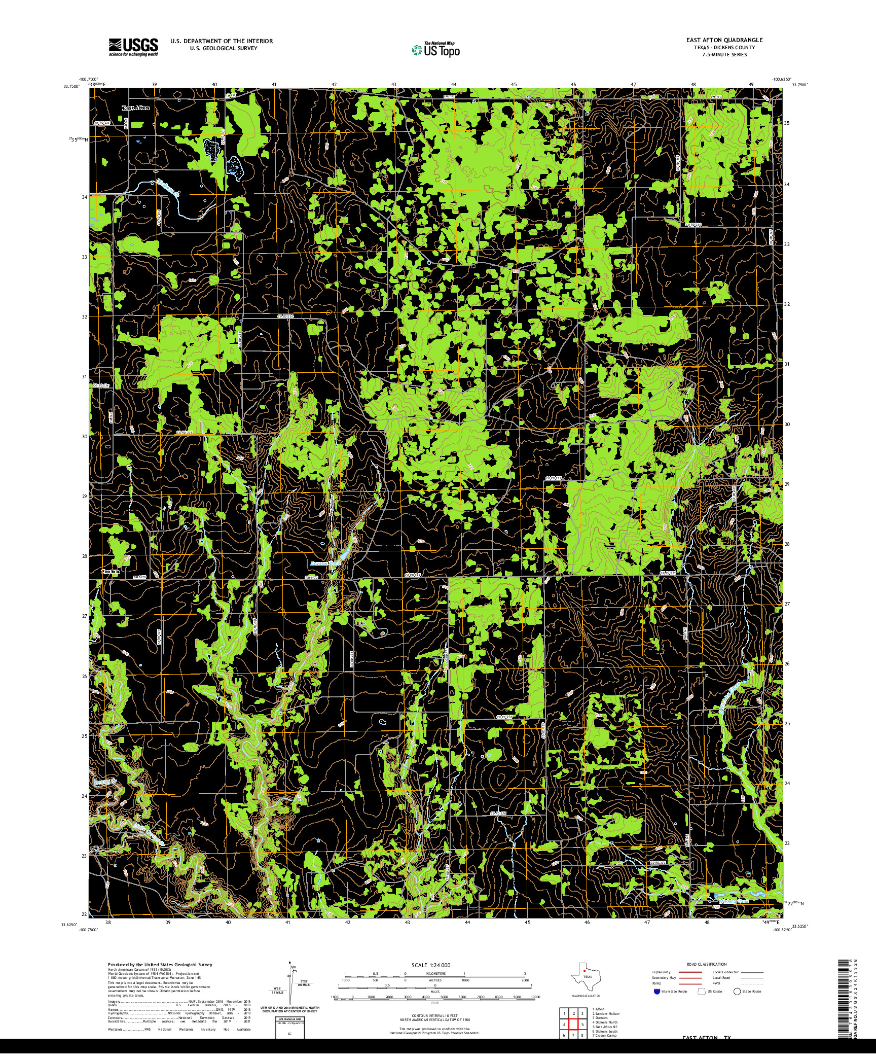 US TOPO 7.5-MINUTE MAP FOR EAST AFTON, TX