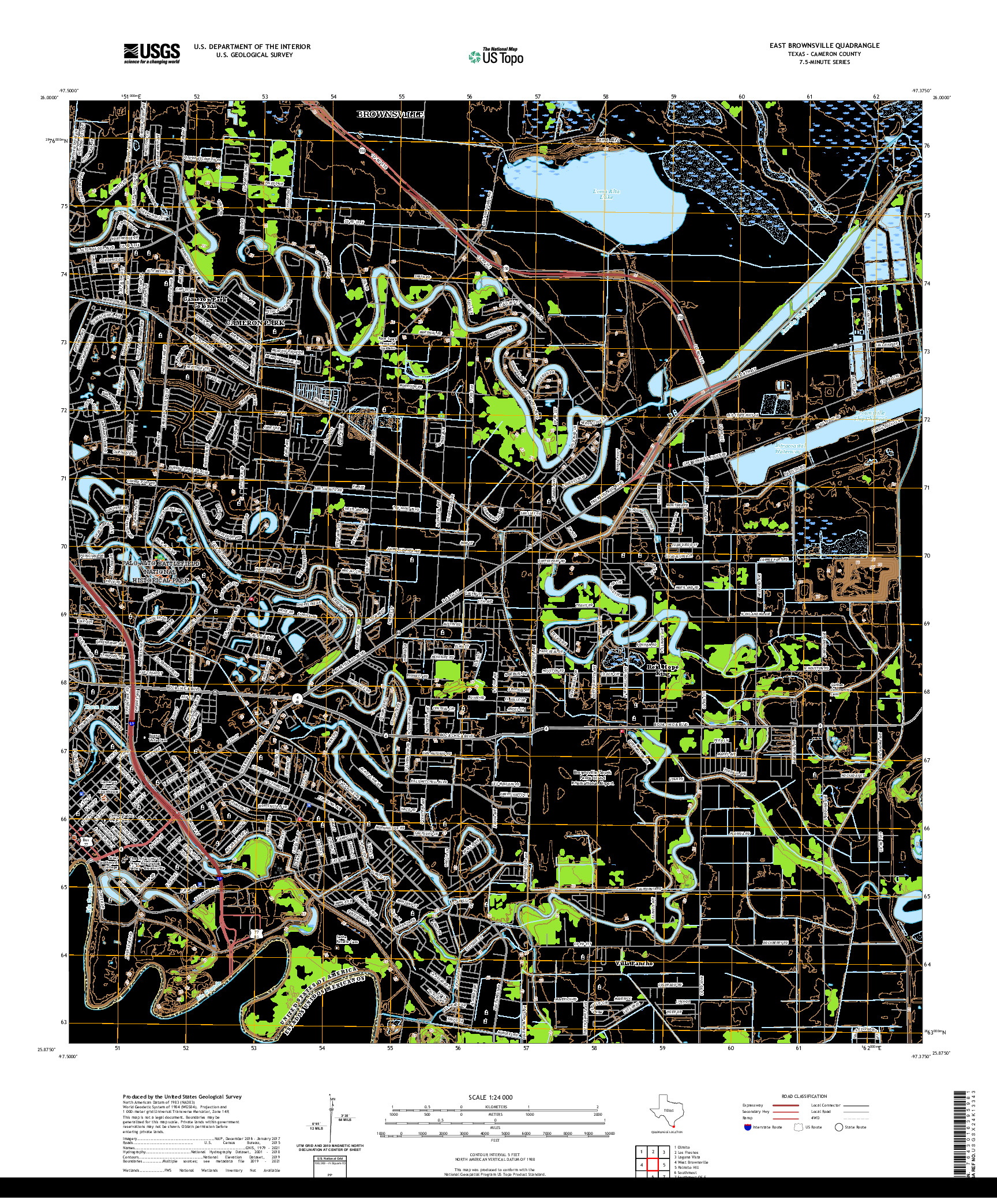 US TOPO 7.5-MINUTE MAP FOR EAST BROWNSVILLE, TX,TAM