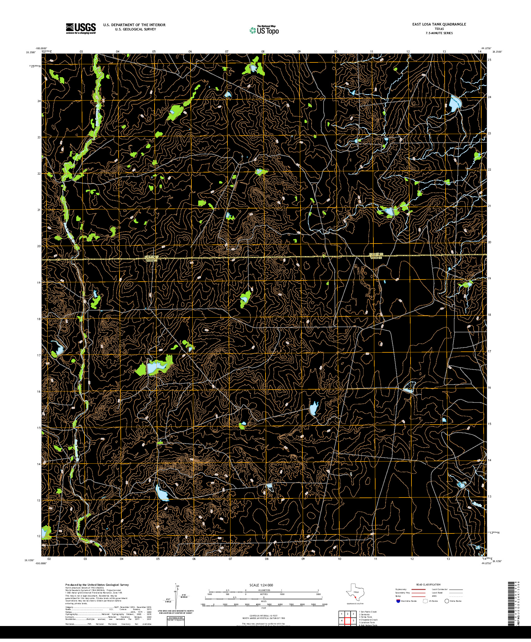 US TOPO 7.5-MINUTE MAP FOR EAST LOSA TANK, TX