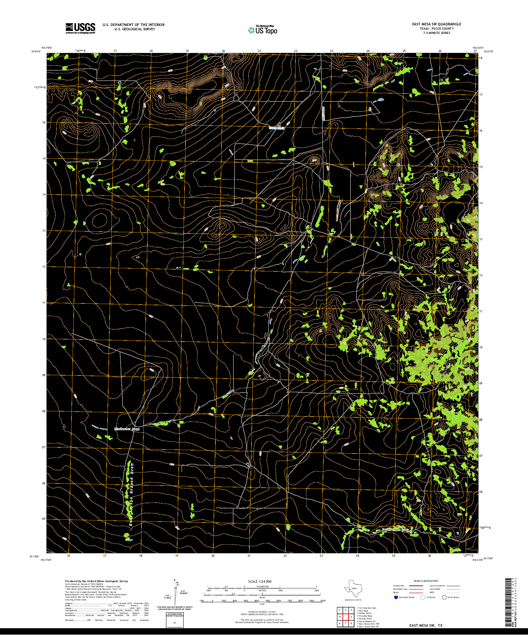 US TOPO 7.5-MINUTE MAP FOR EAST MESA SW, TX