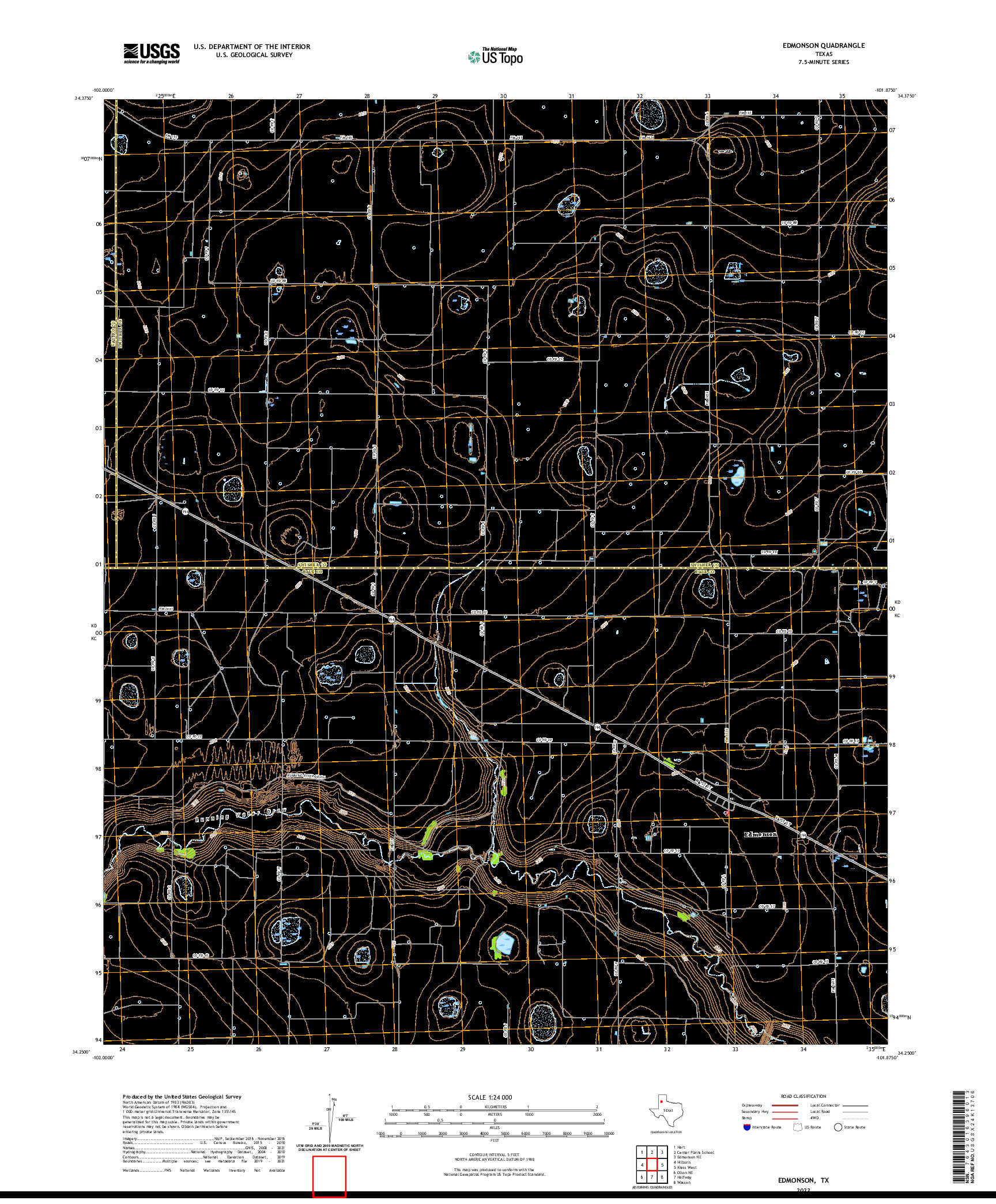 US TOPO 7.5-MINUTE MAP FOR EDMONSON, TX