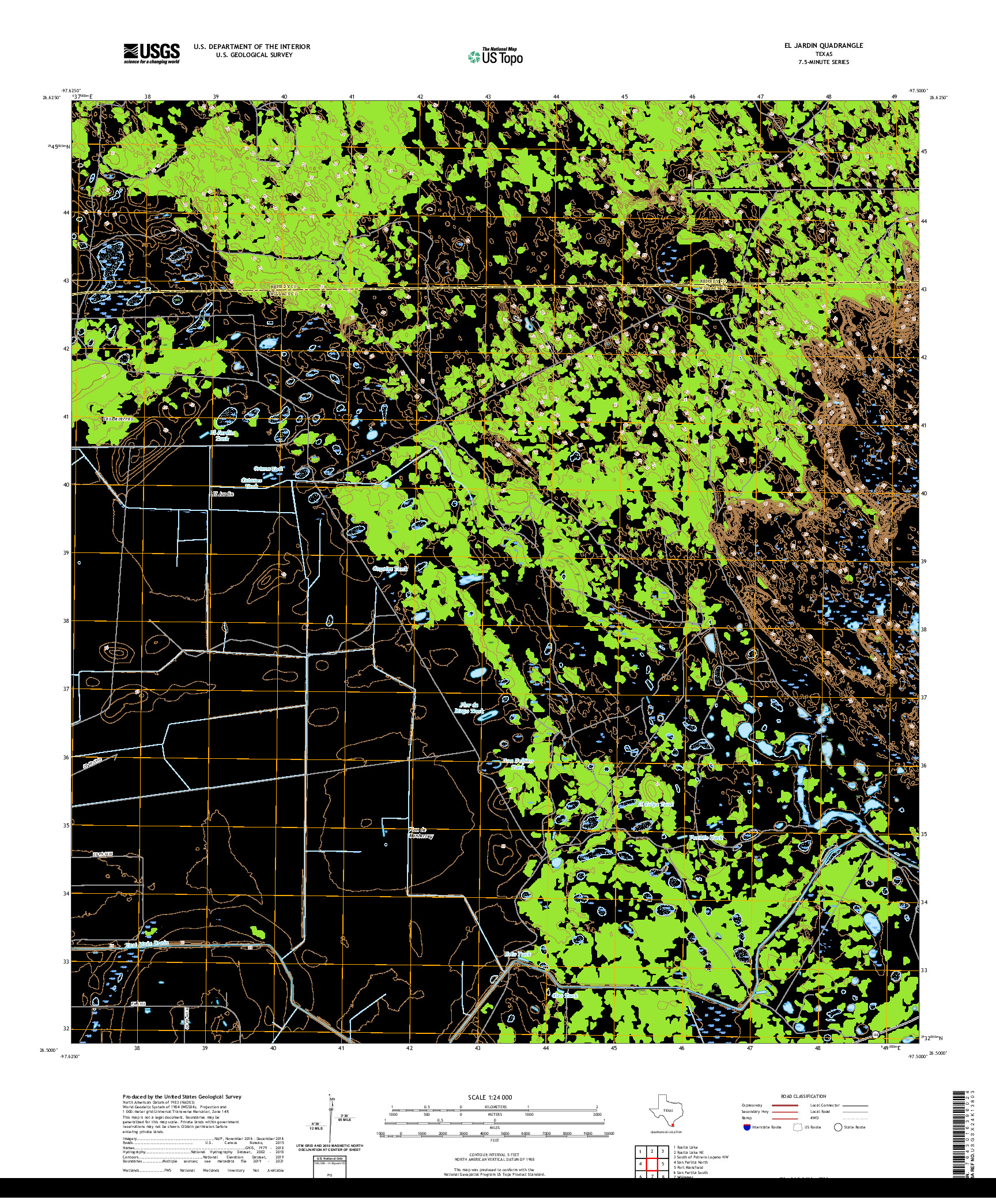 US TOPO 7.5-MINUTE MAP FOR EL JARDIN, TX