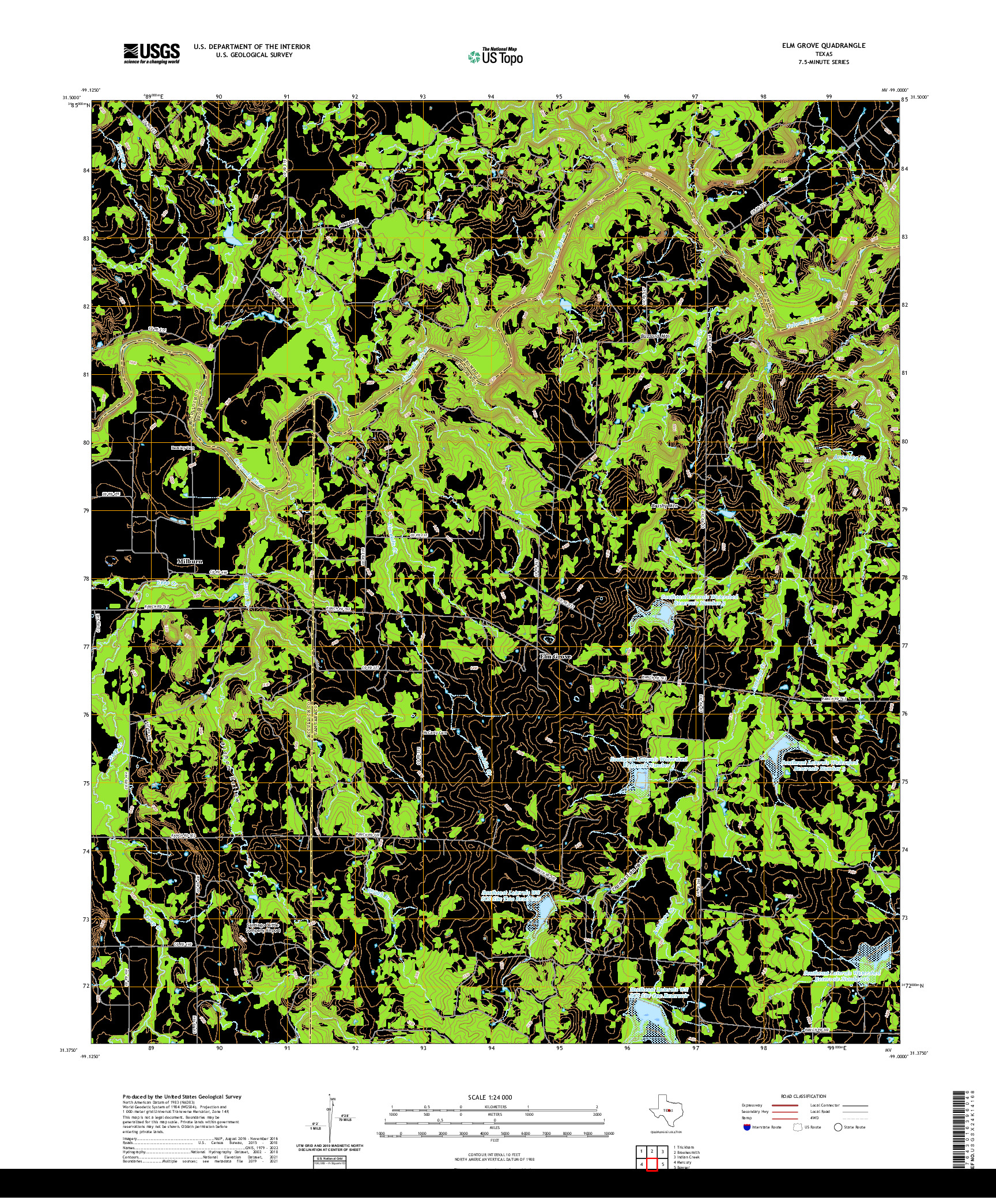 US TOPO 7.5-MINUTE MAP FOR ELM GROVE, TX