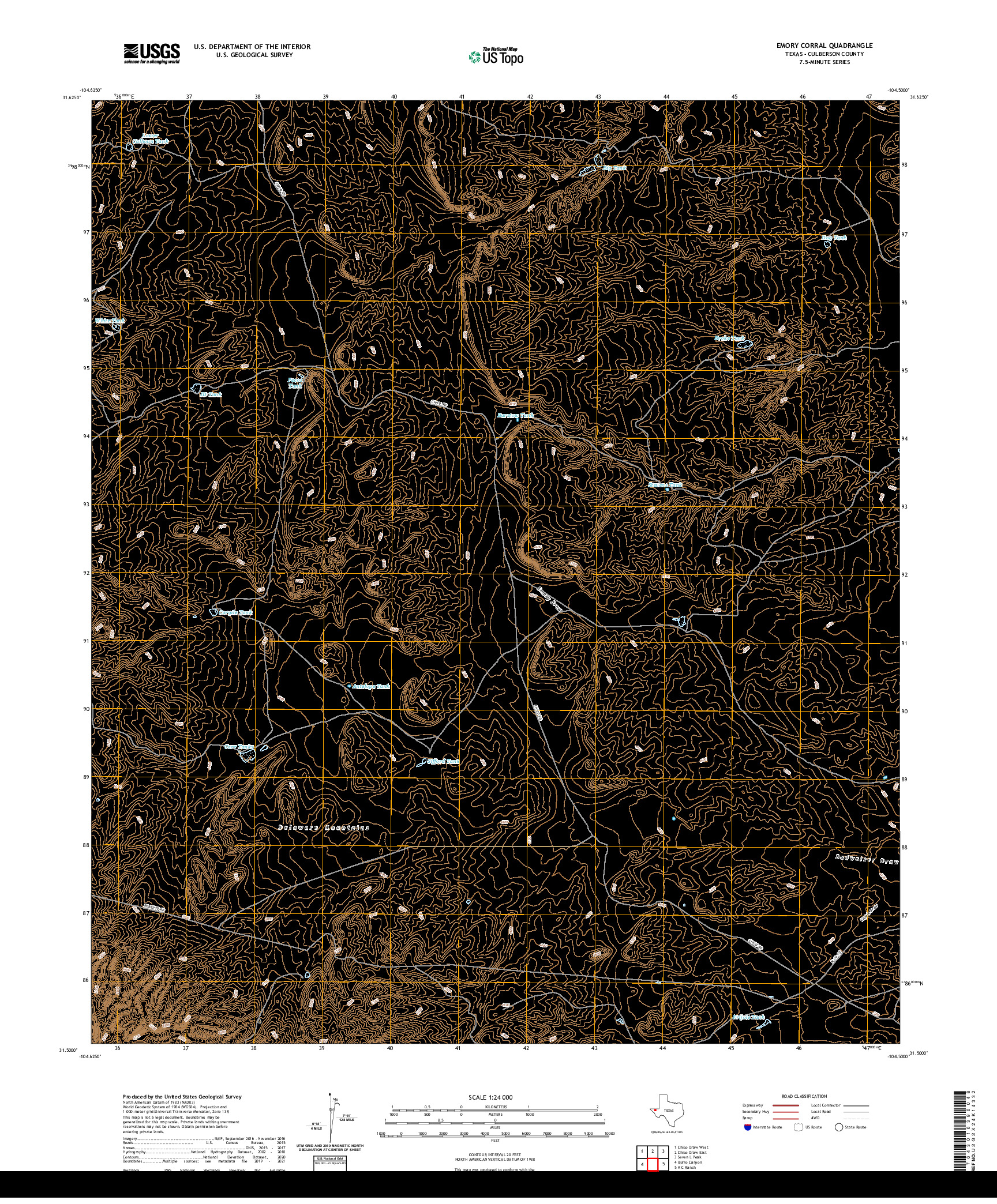 US TOPO 7.5-MINUTE MAP FOR EMORY CORRAL, TX